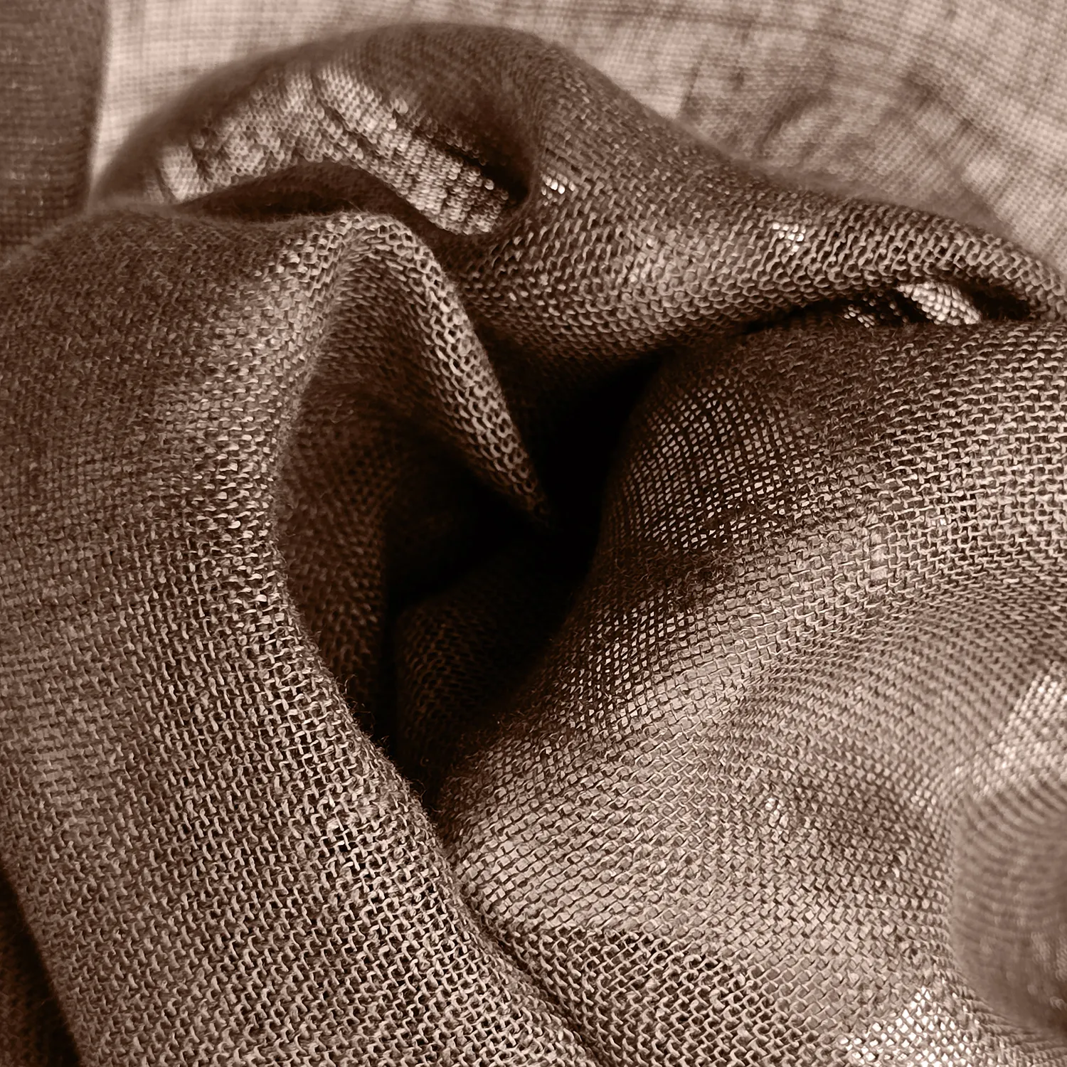 Gordijnen 2-pack - Linnen gordijn Noemi (donkerbruin)