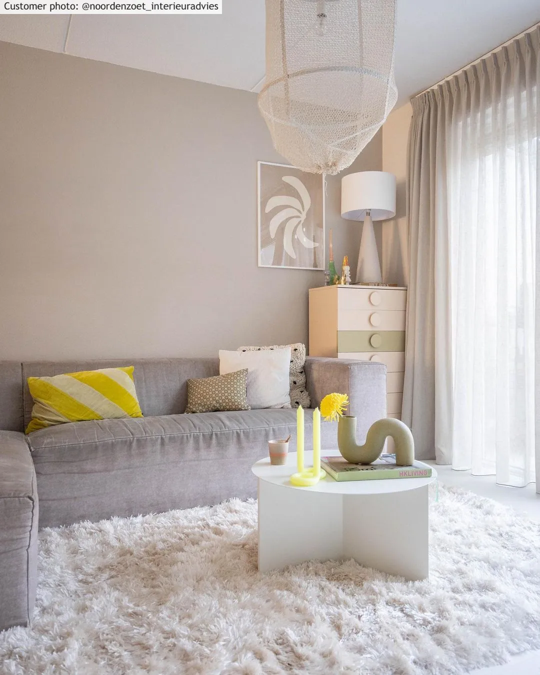 Hoogpolig vloerkleed - Janjira (wit)