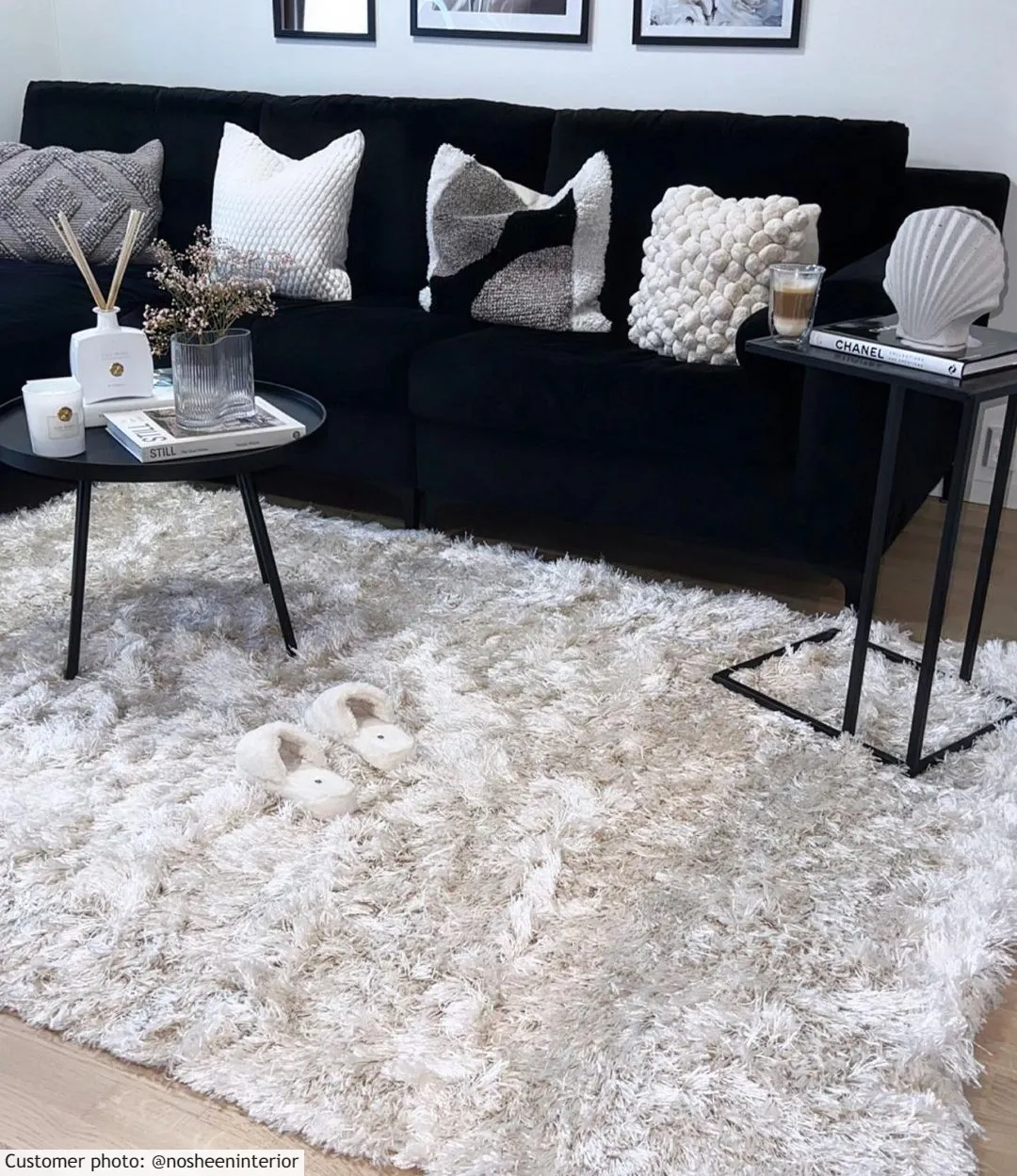 Hoogpolig vloerkleed - Janjira (wit)