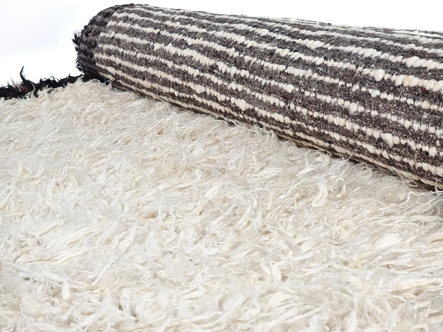 Wollen-vloerkleed - Nova (wit/zwart)