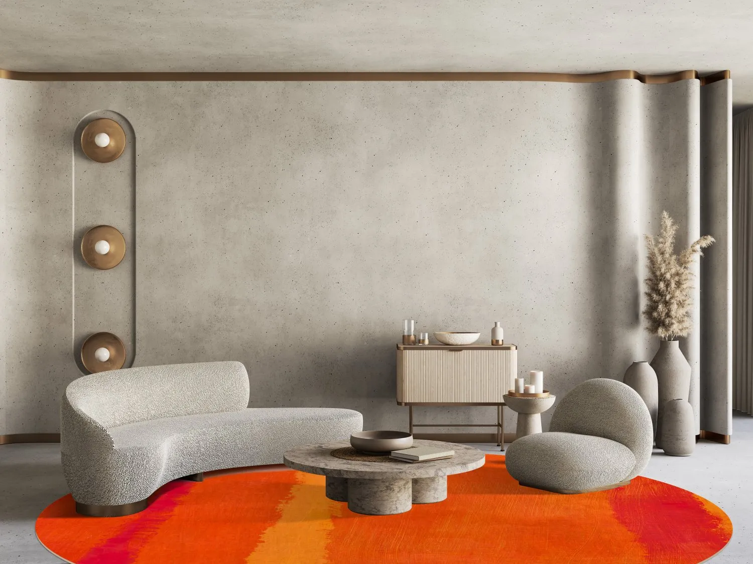 Rond vloerkleed - Asti (oranje)