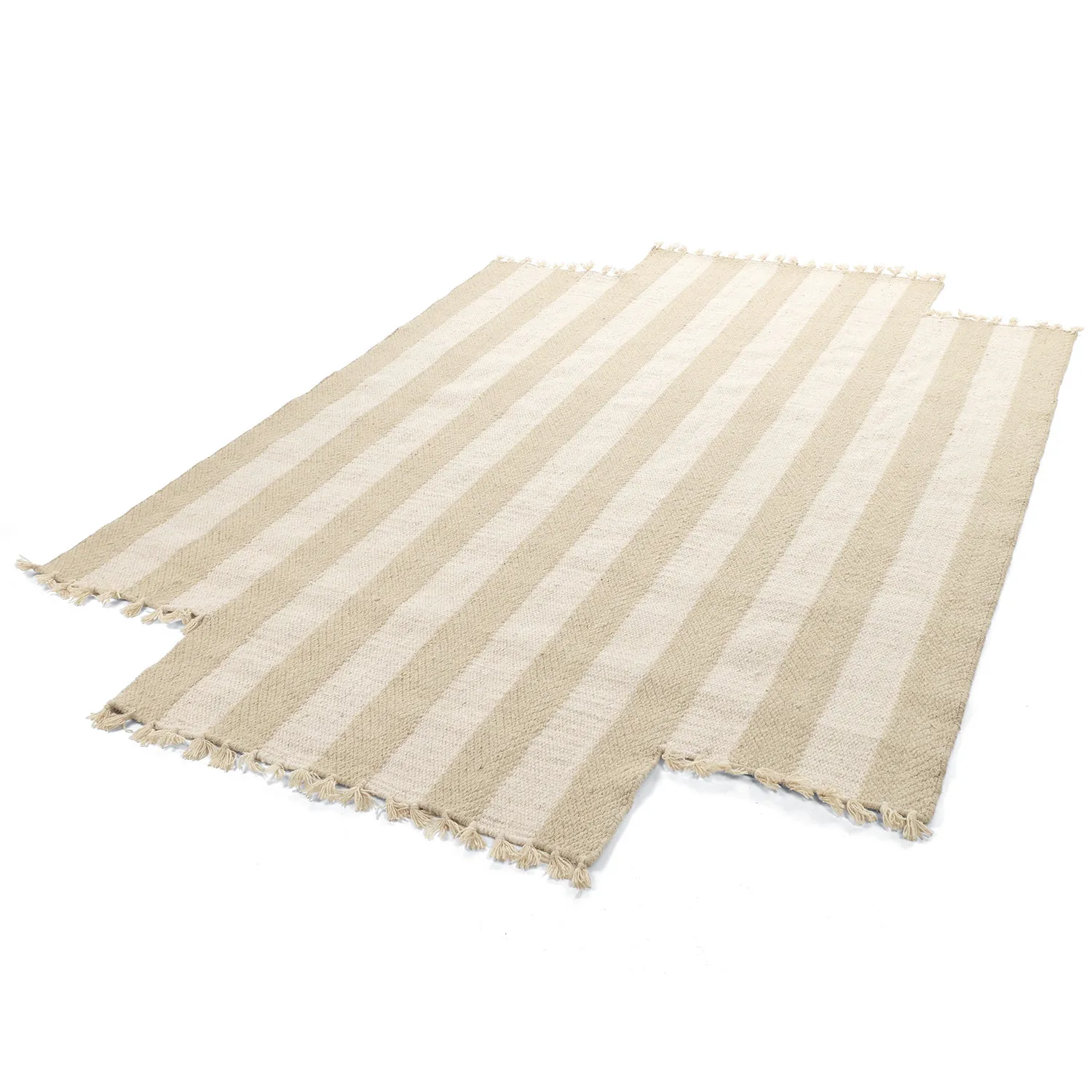 Onregelmatig wollen tapijt - Kystaro (crème/beige)