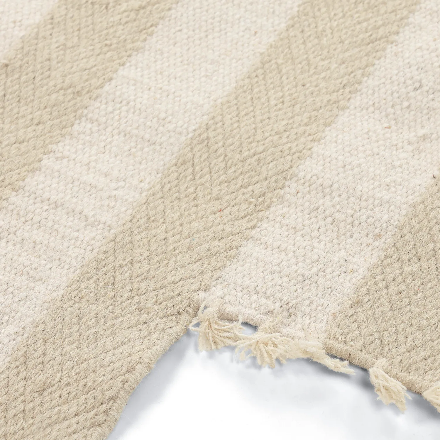 Onregelmatig wollen tapijt - Kystaro (crème/beige)