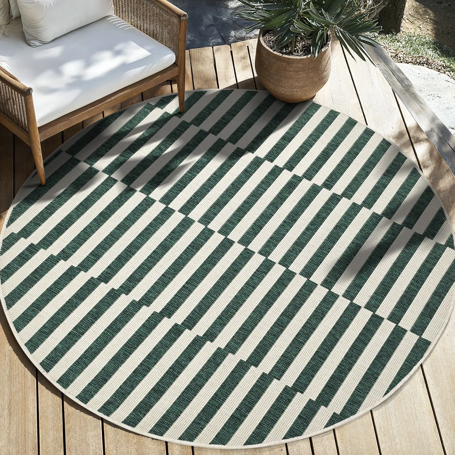 Rond vloerkleed - Indoor/Outdoor Otto (groente)