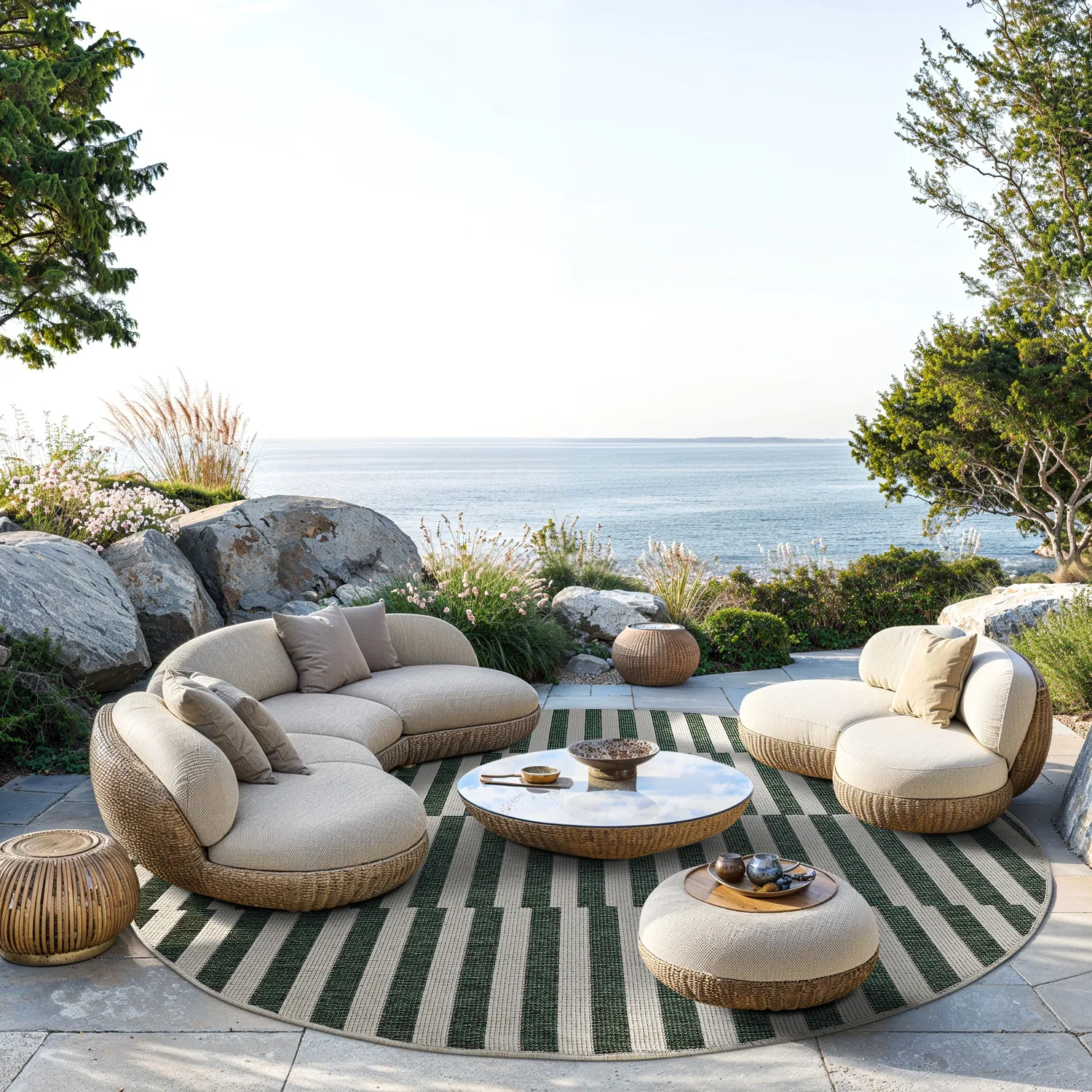 Rond vloerkleed - Indoor/Outdoor Otto (groente)