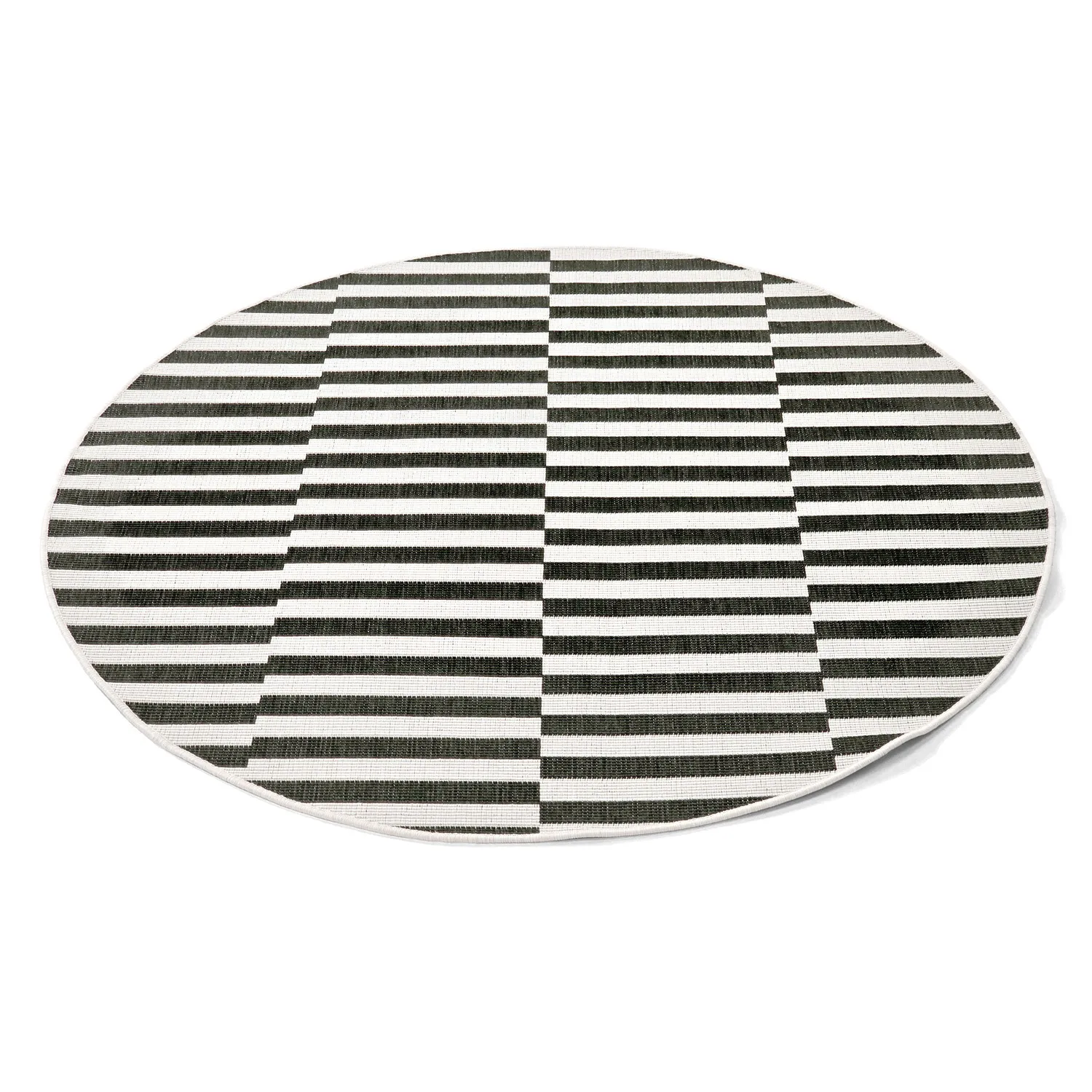 Rond vloerkleed - Indoor/Outdoor Otto (zwart)