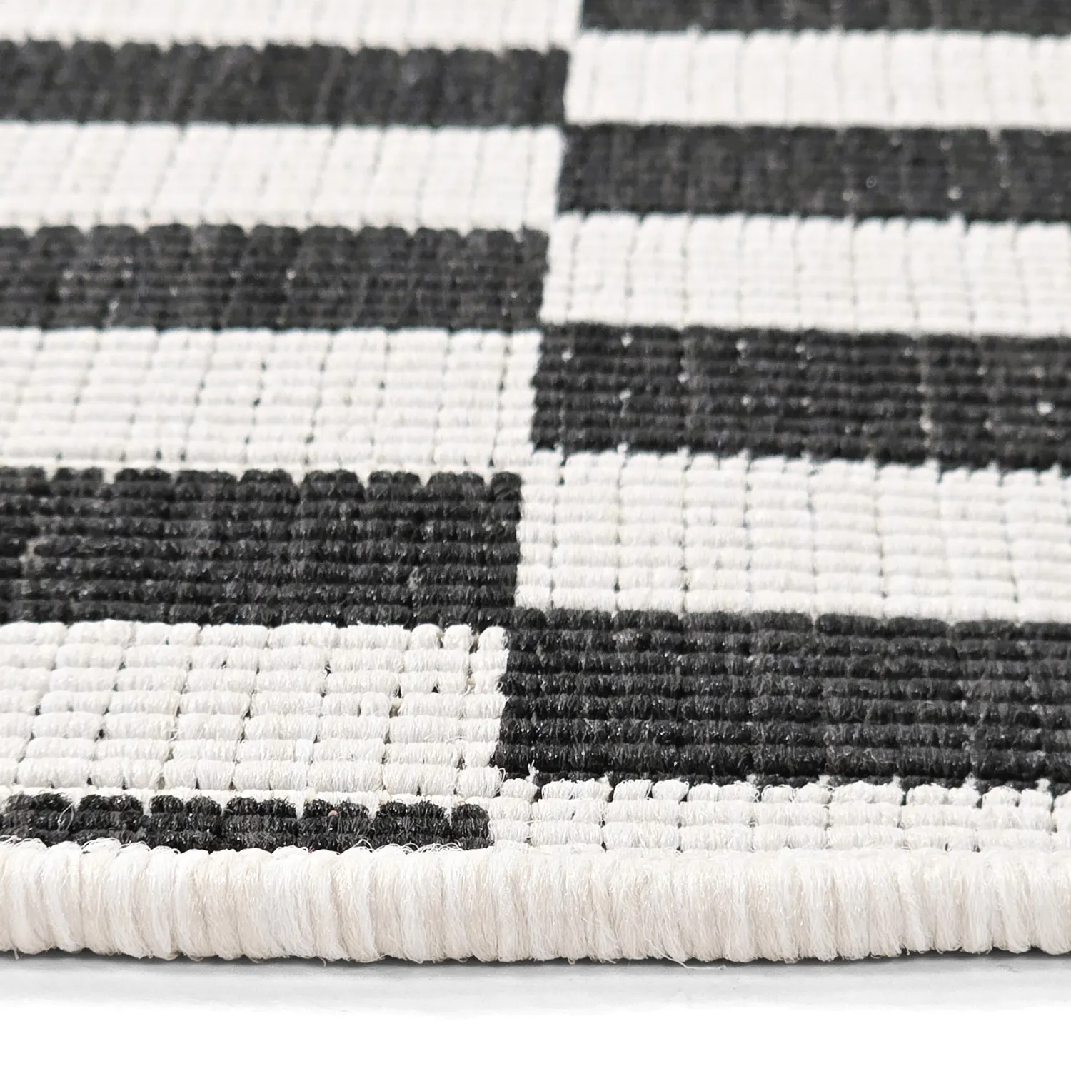 Rond vloerkleed - Indoor/Outdoor Otto (zwart)