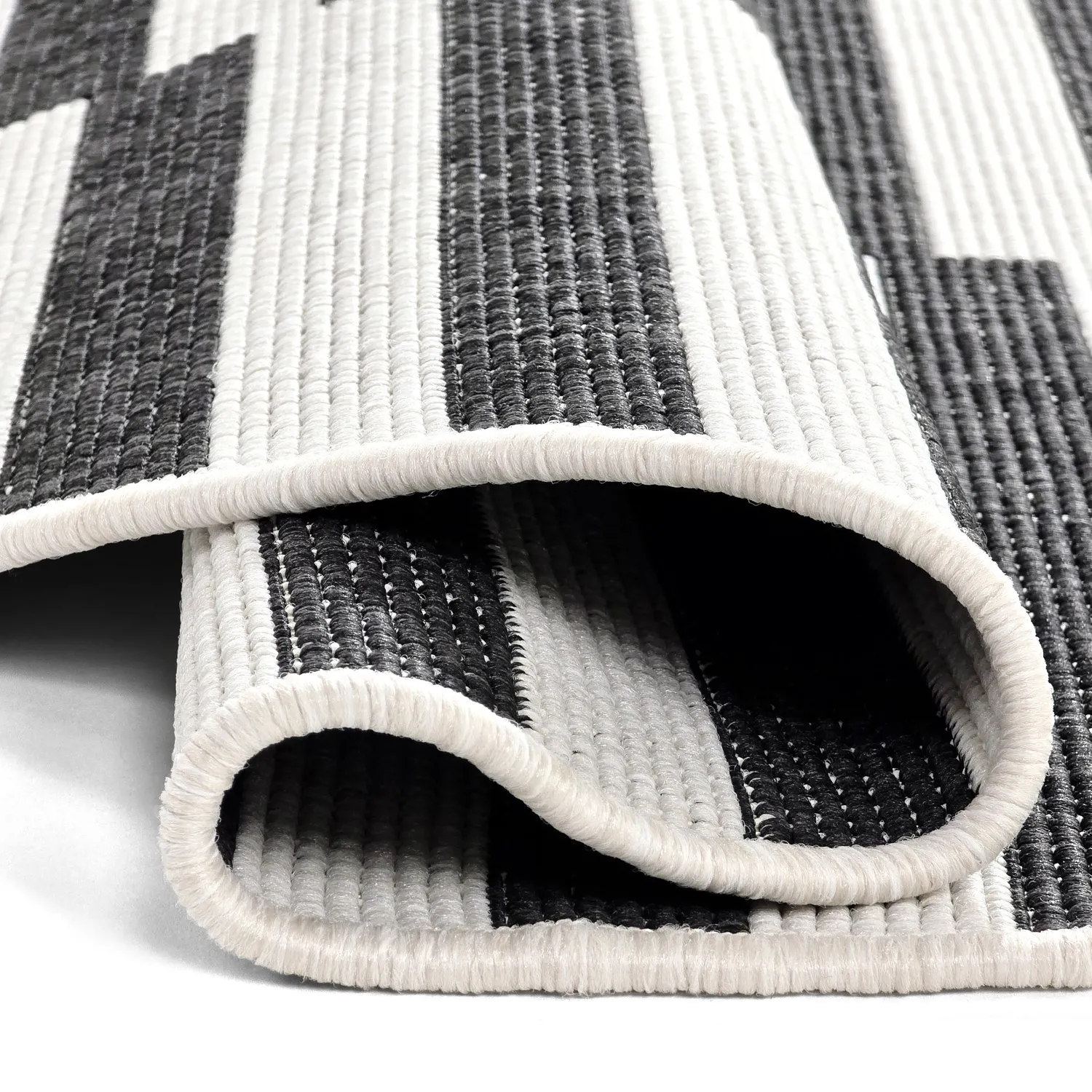 Rond vloerkleed - Indoor/Outdoor Otto (zwart)