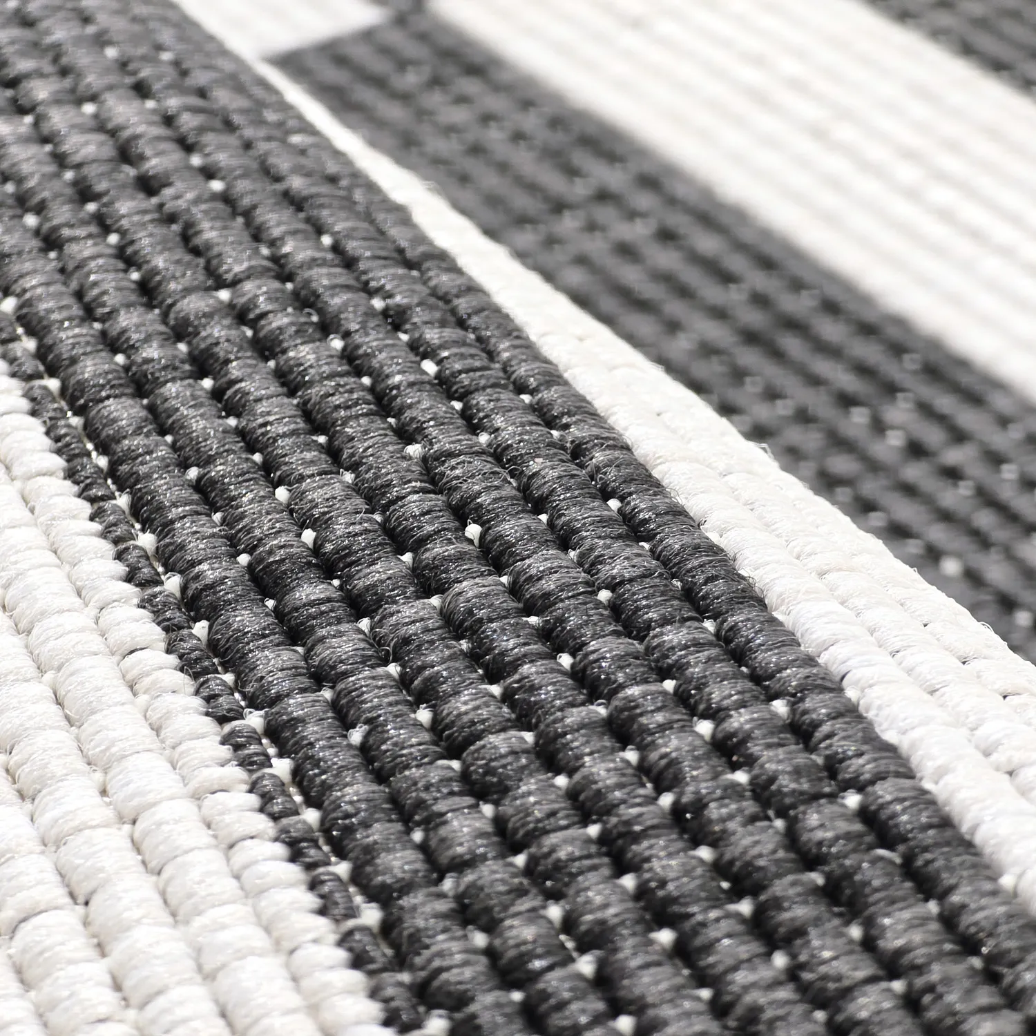 Rond vloerkleed - Indoor/Outdoor Otto (zwart)