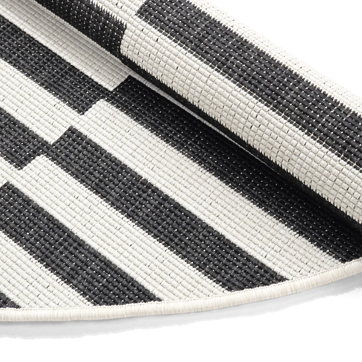 Rond vloerkleed - Indoor/Outdoor Otto (zwart)