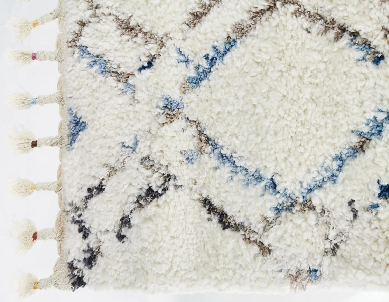 Hoogpolig vloerkleed - Lugo (blauw/multi)