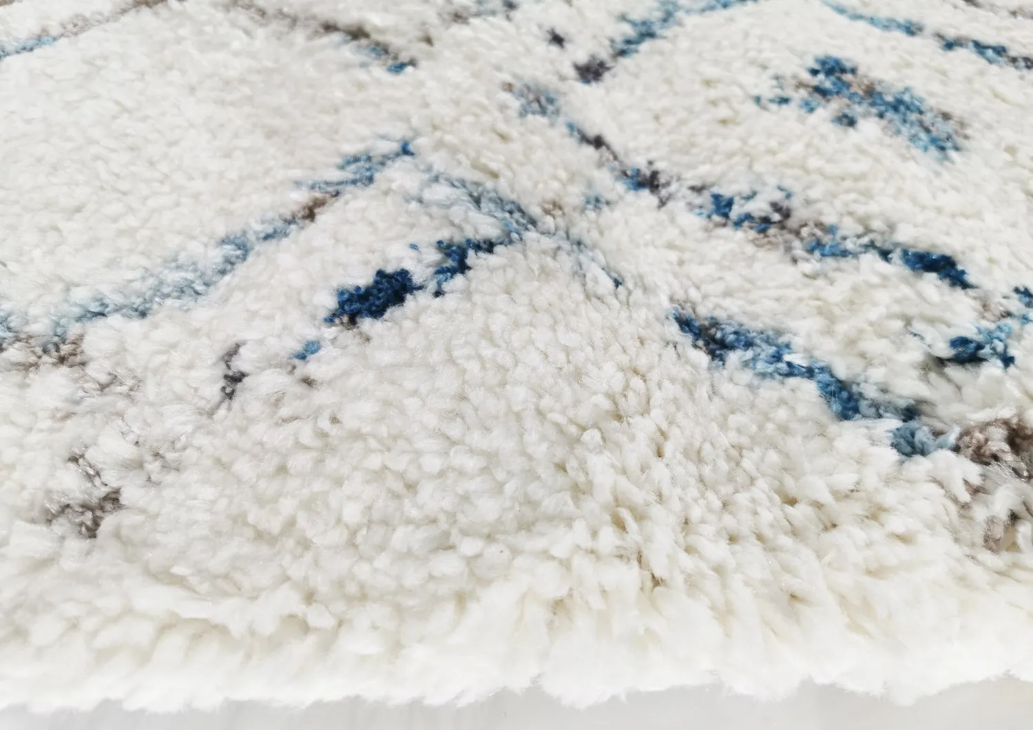 Hoogpolig vloerkleed - Lugo (blauw/multi)