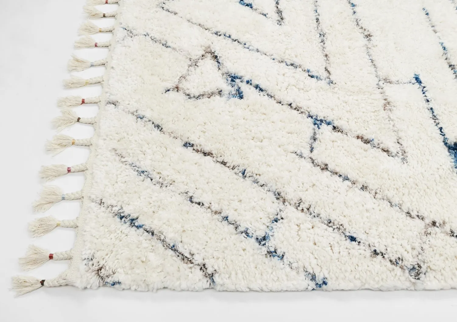 Hoogpolig vloerkleed - Valencia (blauw/multi)