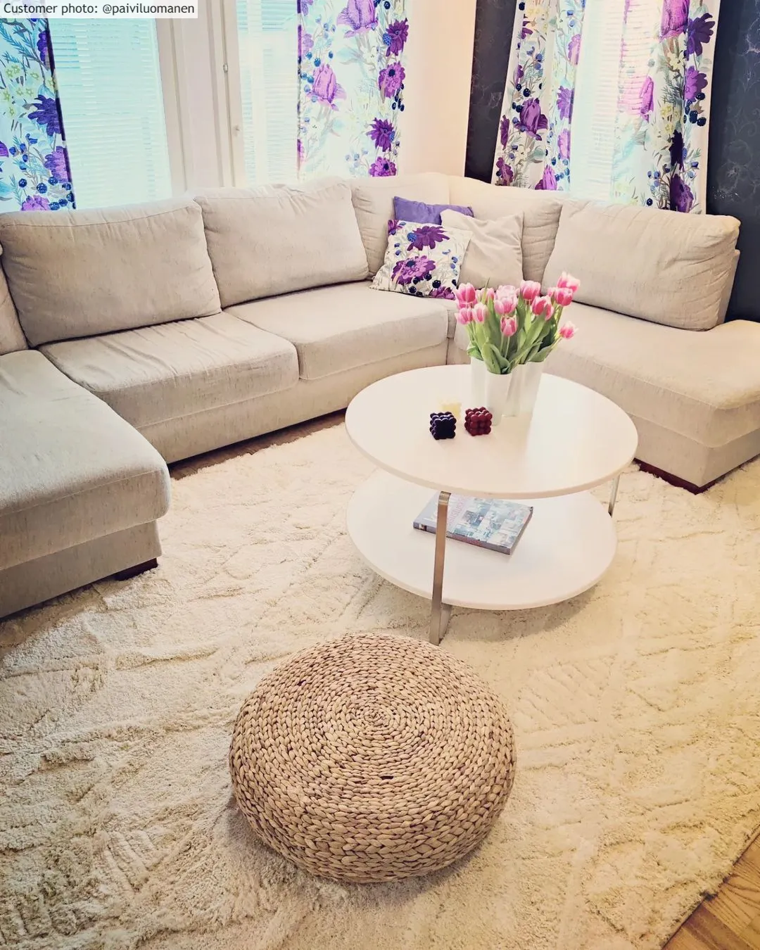 Hoogpolig vloerkleed - Rostock (offwhite)