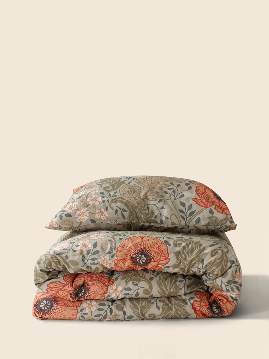 Dekbedovertrek set - Poppy (beige)