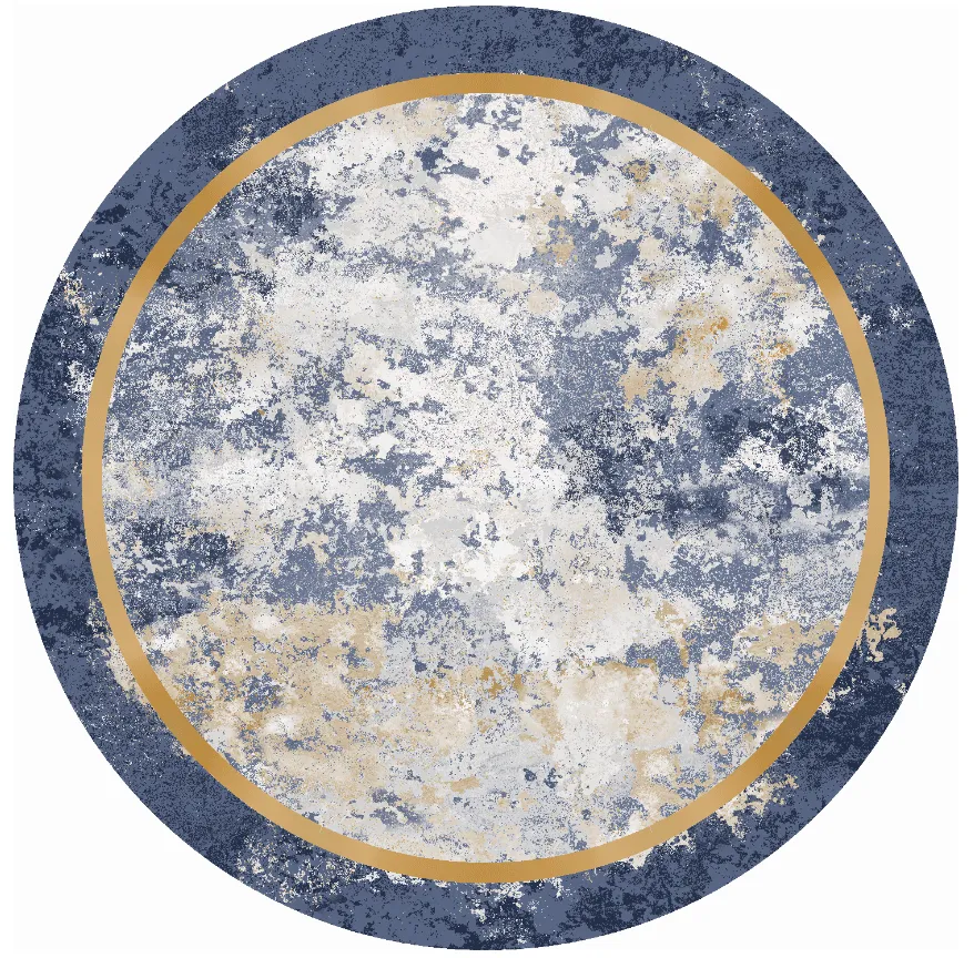 Rond vloerkleed - Peri (blauw/multi)