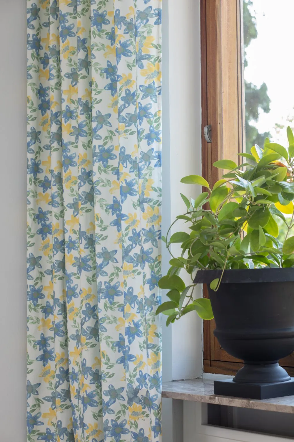 Gordijnen - Katoenen gordijn Petite (blauw)