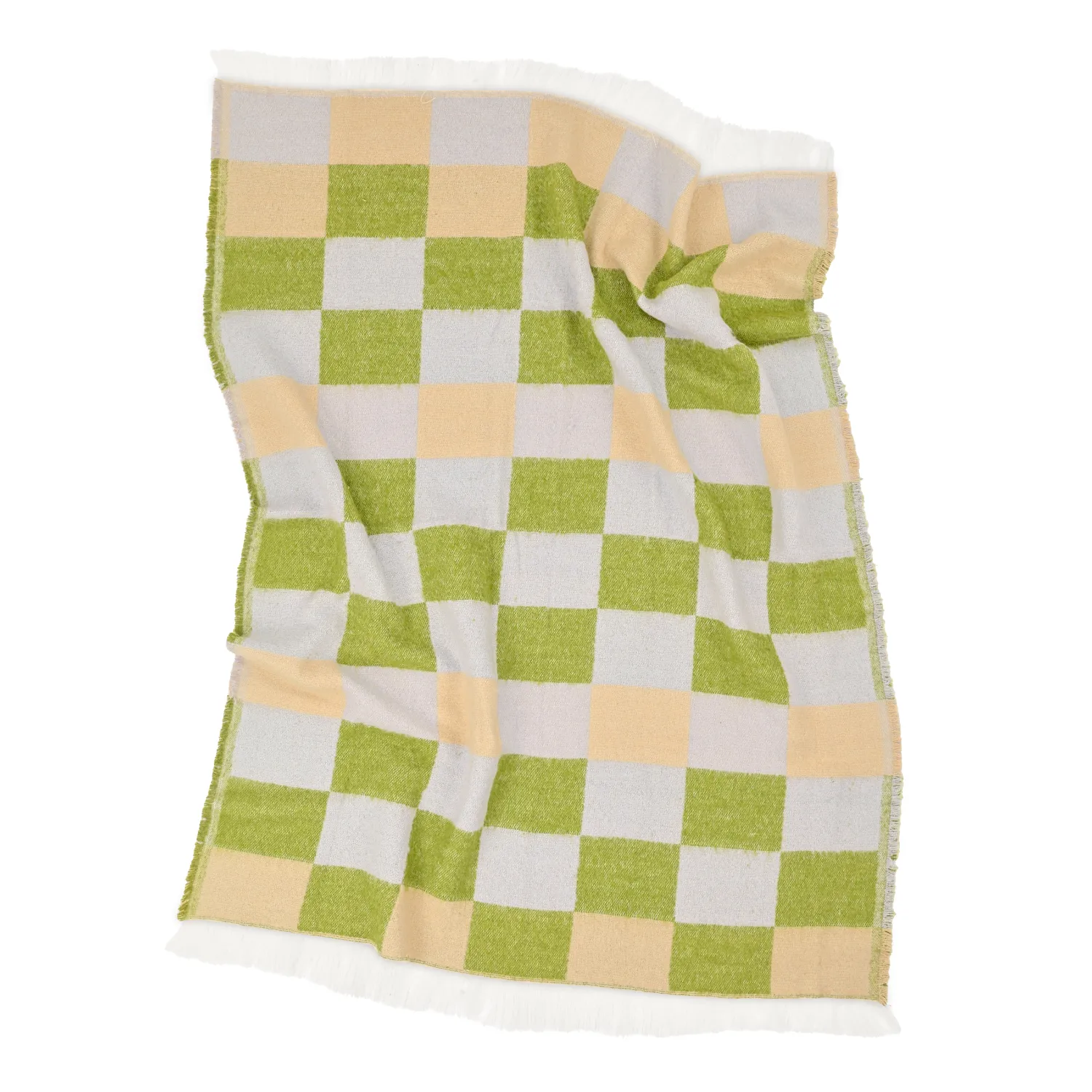 Dekens - Wollenmix plaid - Audrey Check (beige/groen/paars)