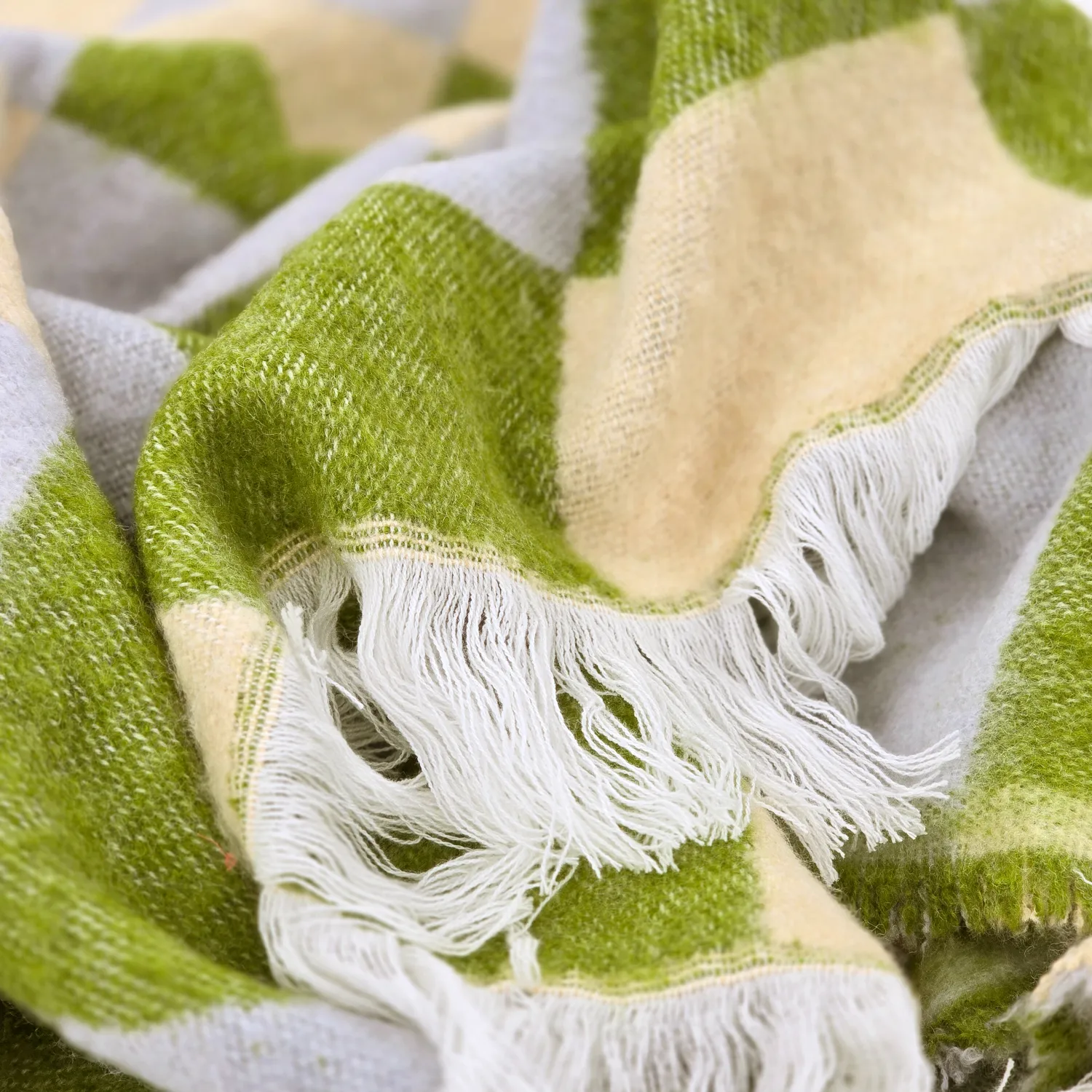 Dekens - Wollenmix plaid - Audrey Check (beige/groen/paars)
