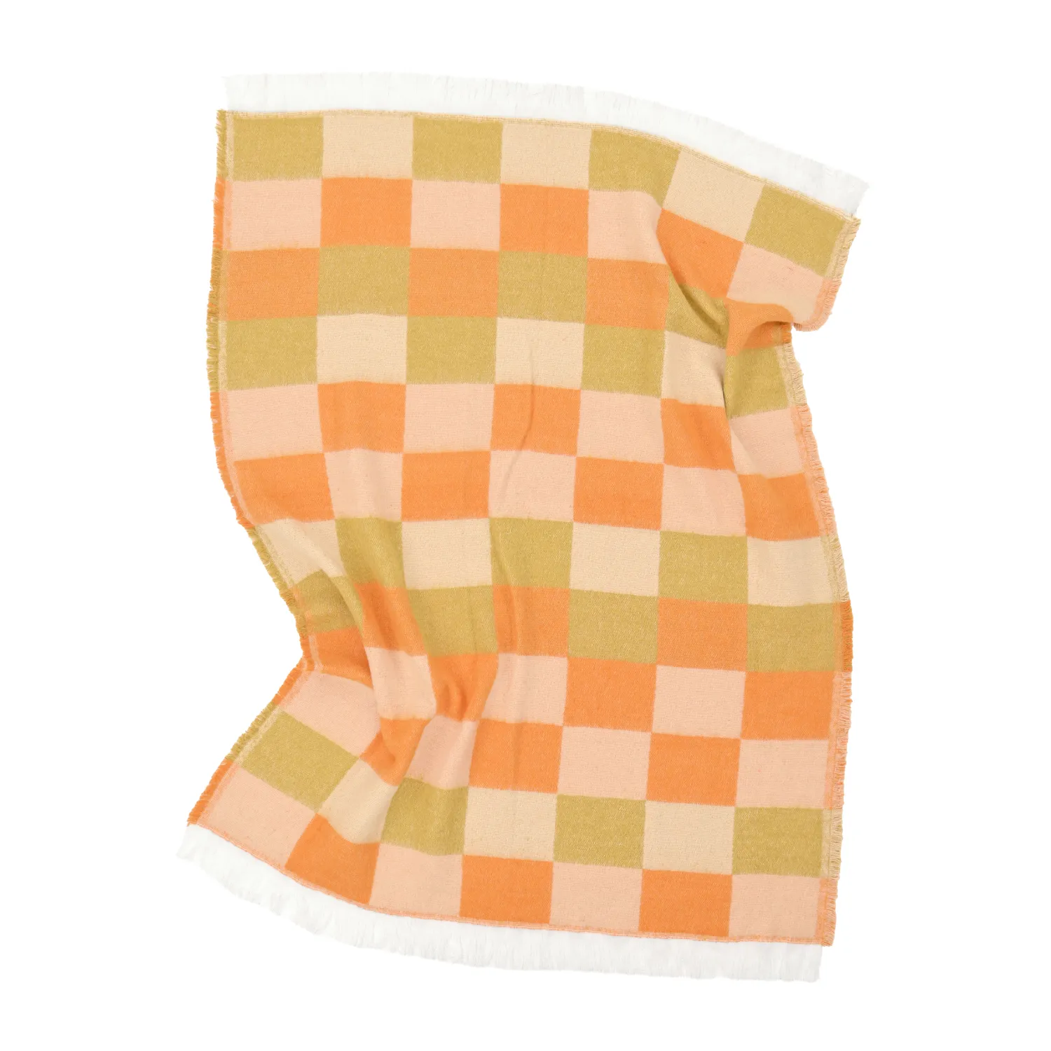 Dekens - Wollenmix plaid - Audrey Check (beige/geel/oranje)