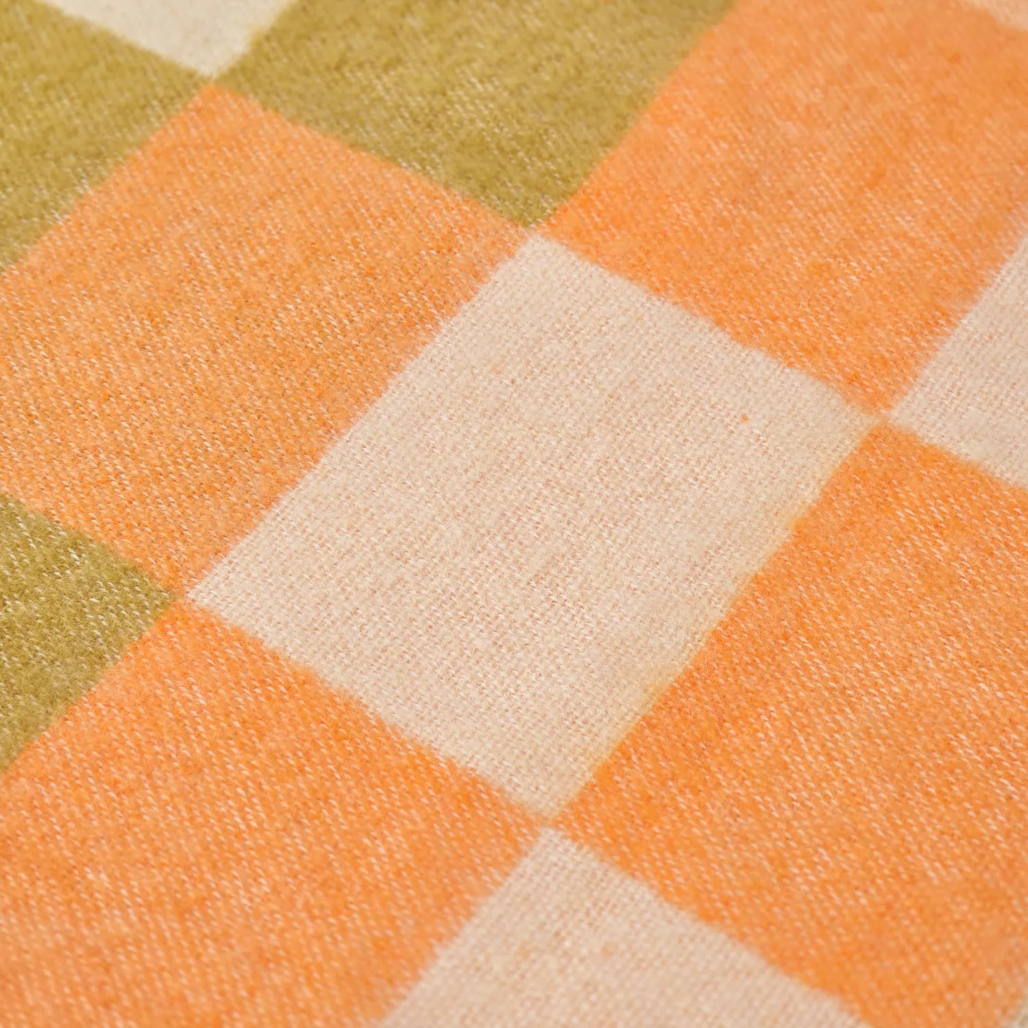 Dekens - Wollenmix plaid - Audrey Check (beige/geel/oranje)