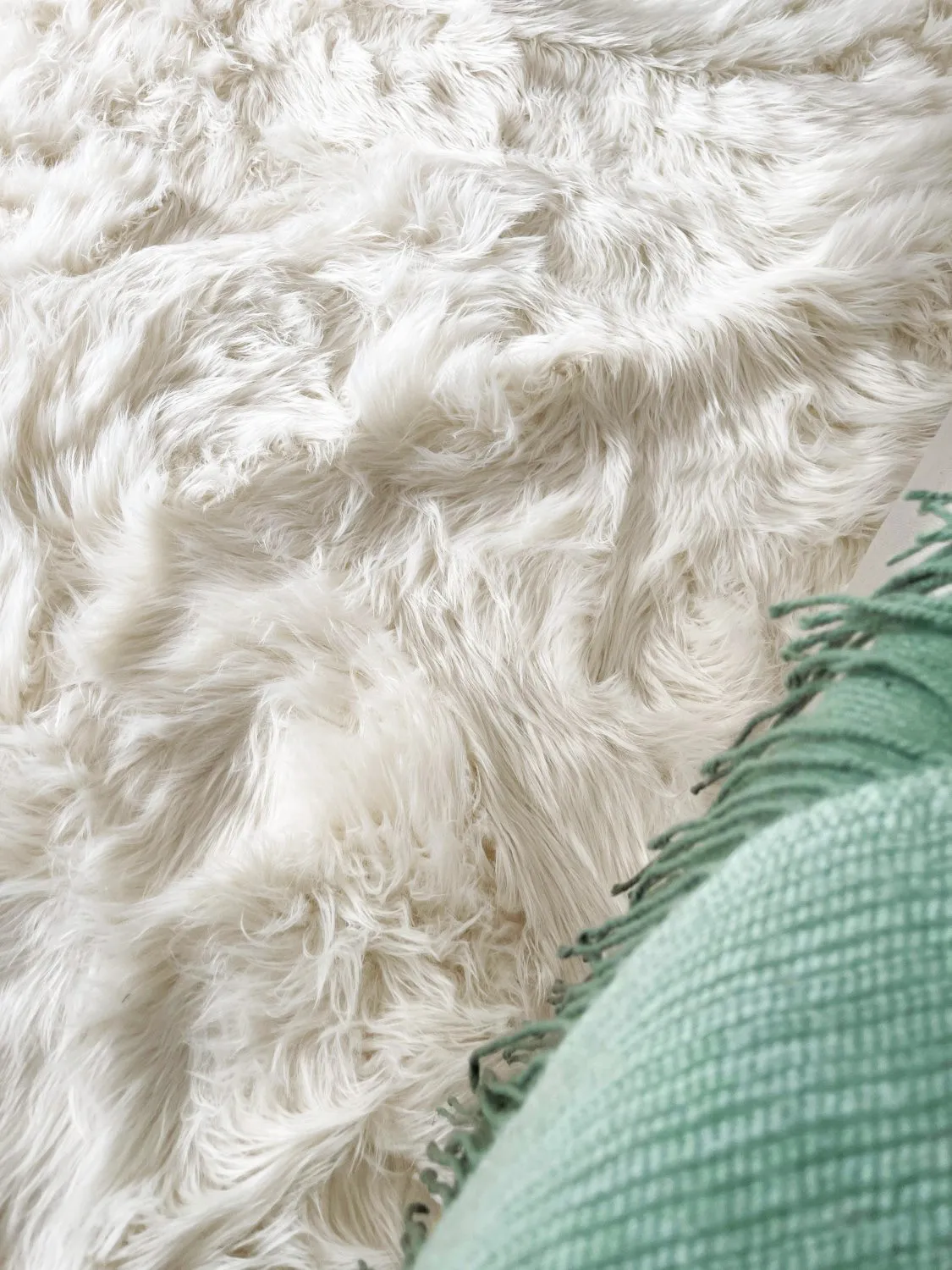 Hoogpolig vloerkleed - Pomaire (wit)