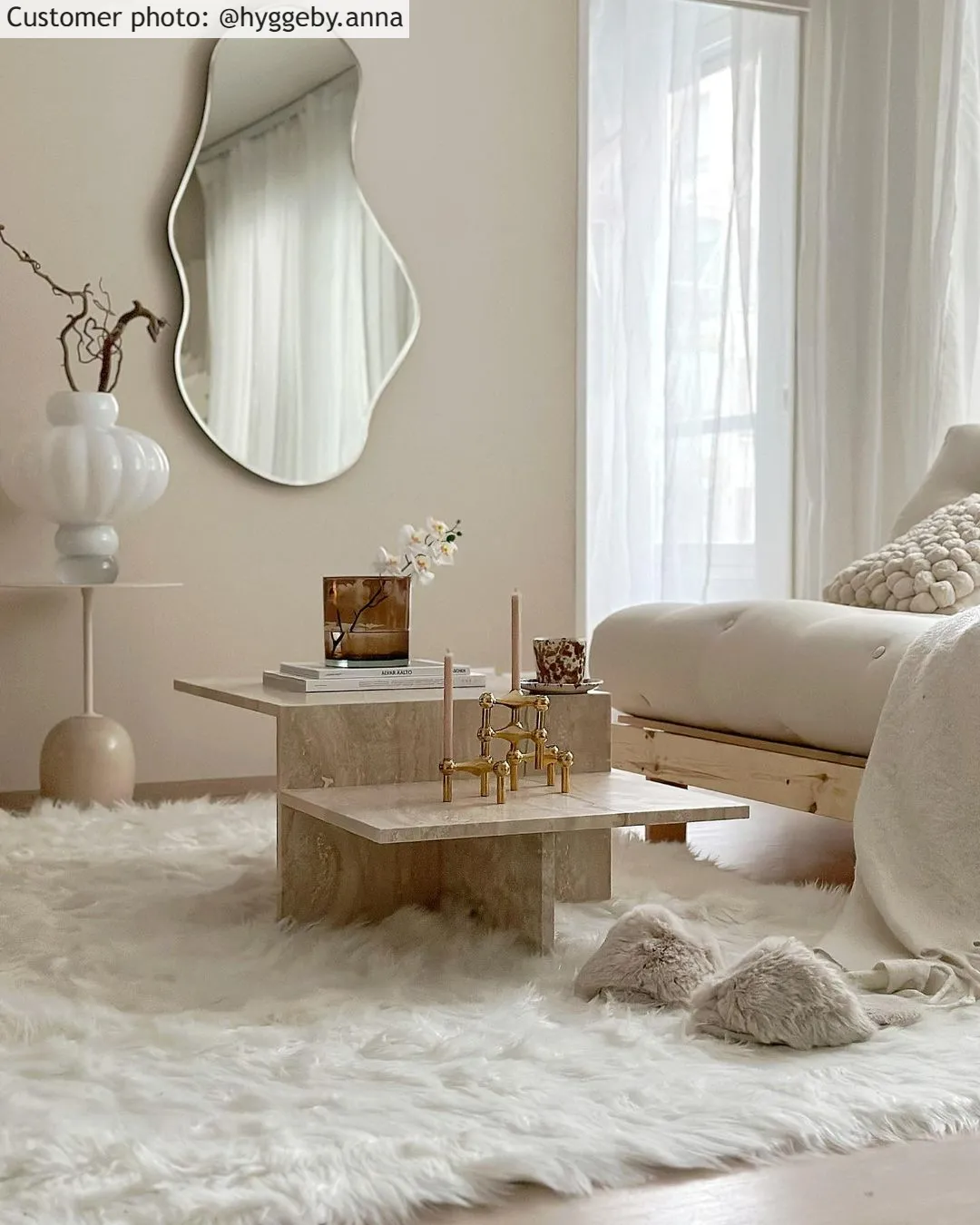 Hoogpolig vloerkleed - Pomaire (wit)