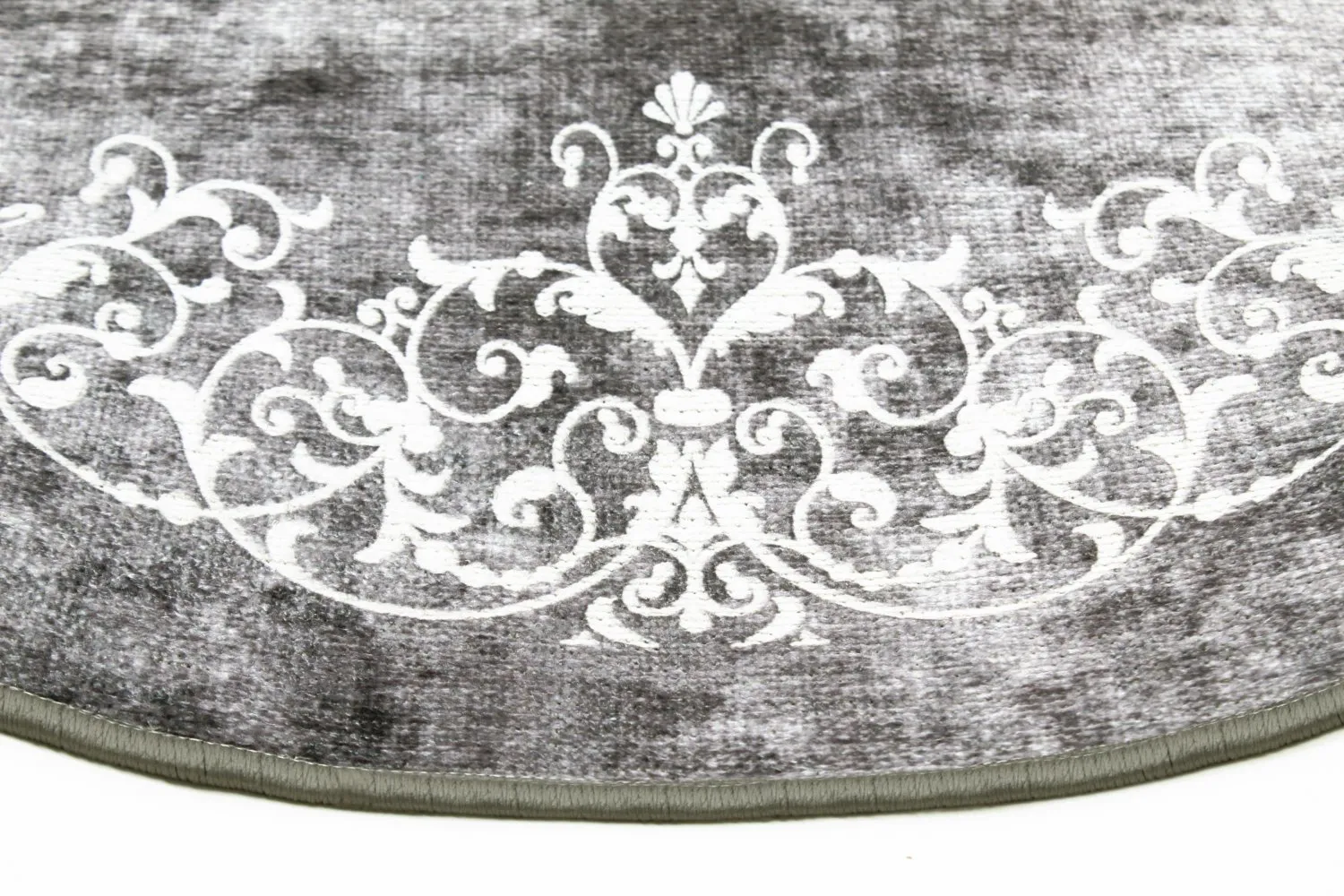 Rond vloerkleed - Santi (donkergrijs/wit)