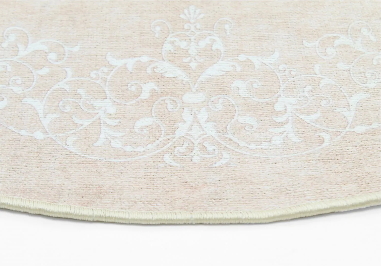 Rond vloerkleed - Santi (beige/wit)