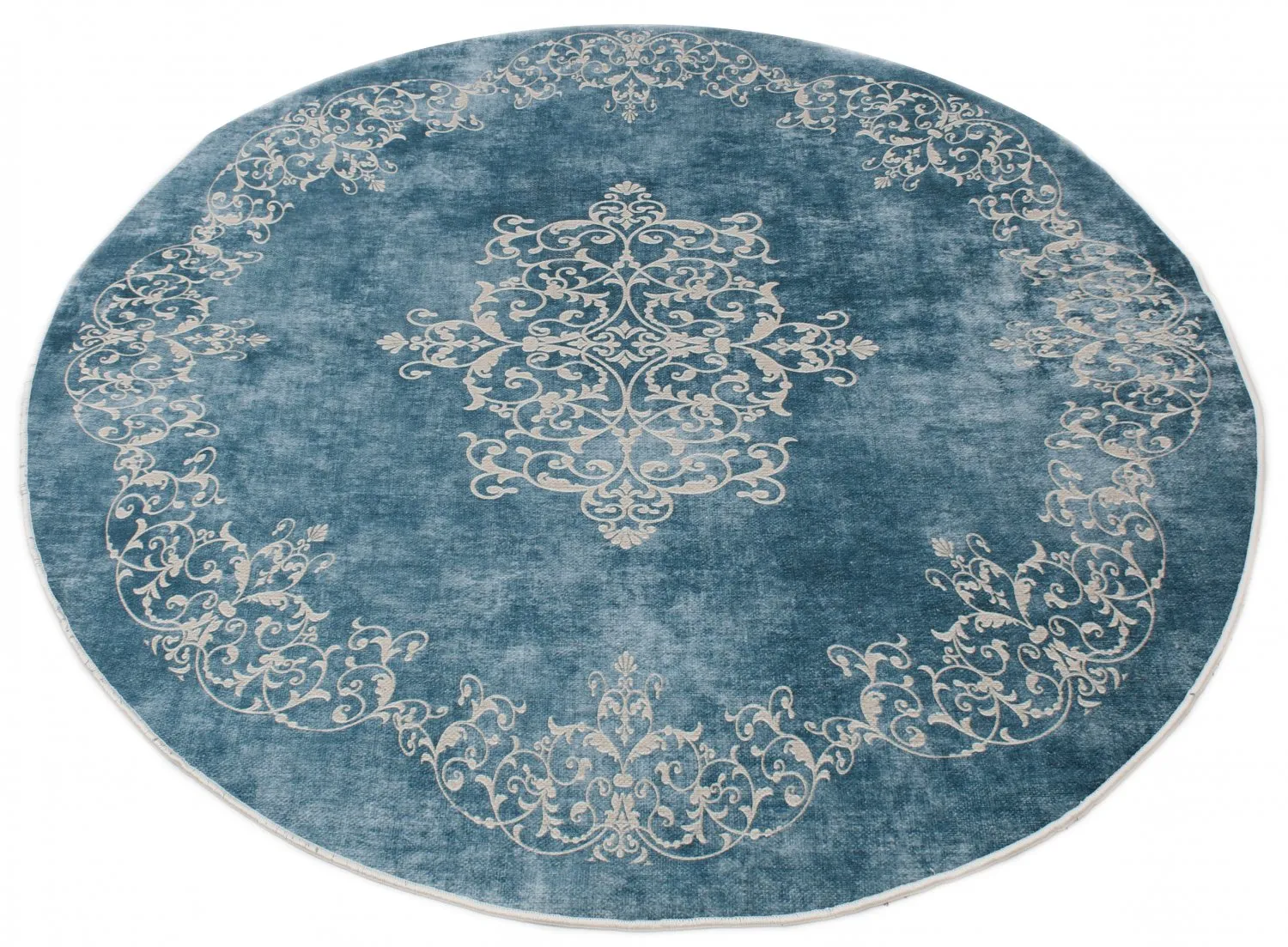 Rond vloerkleed - Santi (blauw/beige)