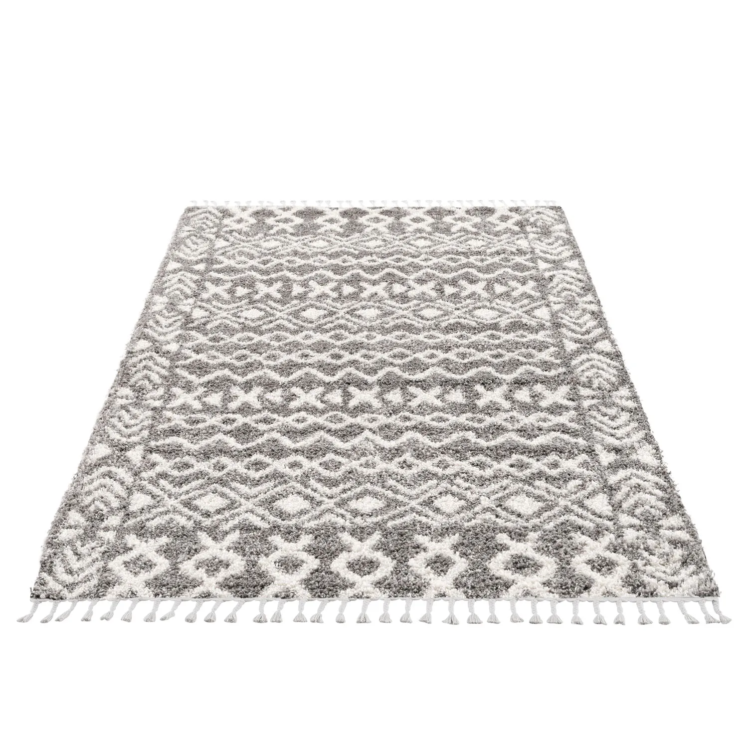 Hoogpolig vloerkleed - Loja (grijs)