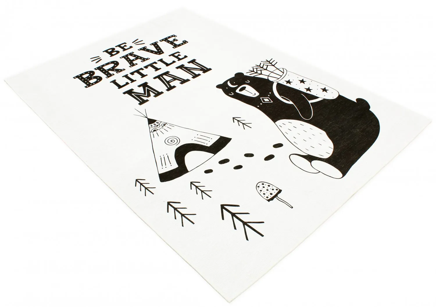 Kindervloerkleed - Camping Bear (wit)