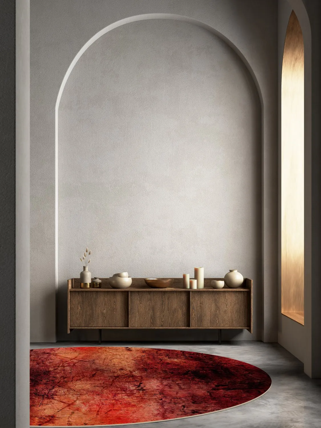 Rond vloerkleed - Wells (rood)