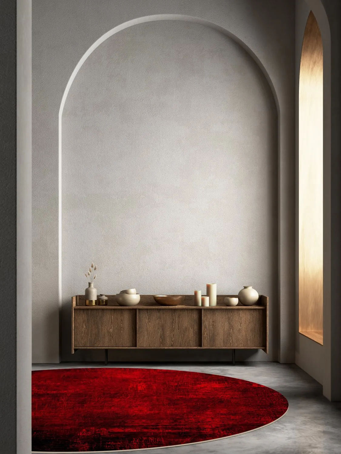 Rond vloerkleed - Frome (rood)