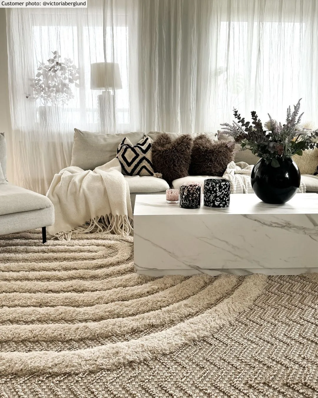 Hoogpolig vloerkleed - Ronda (beige)