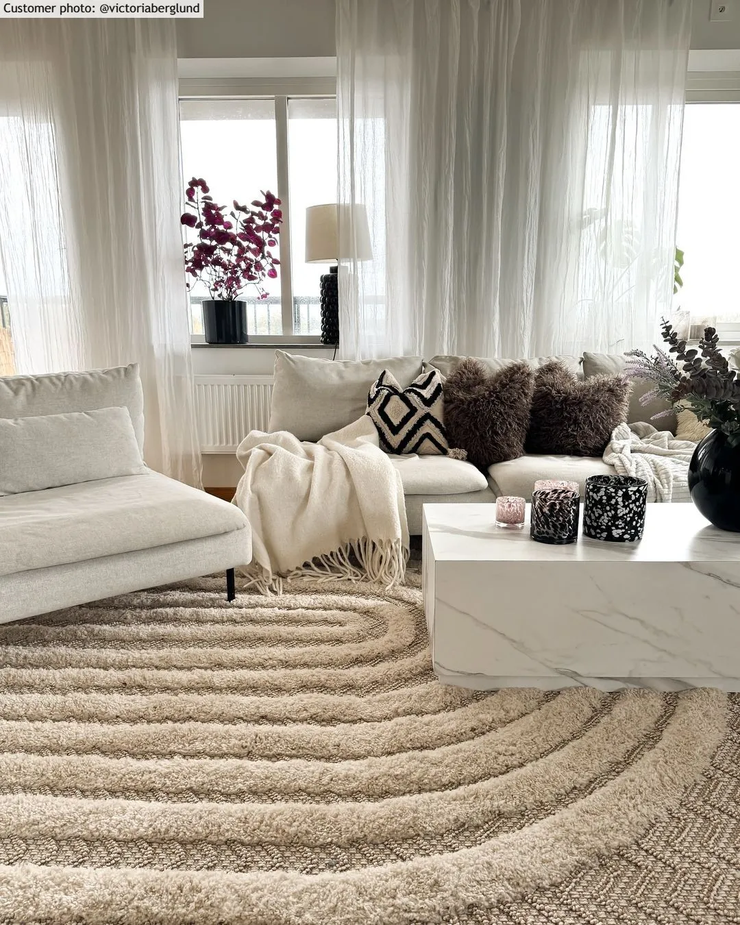 Hoogpolig vloerkleed - Ronda (beige)