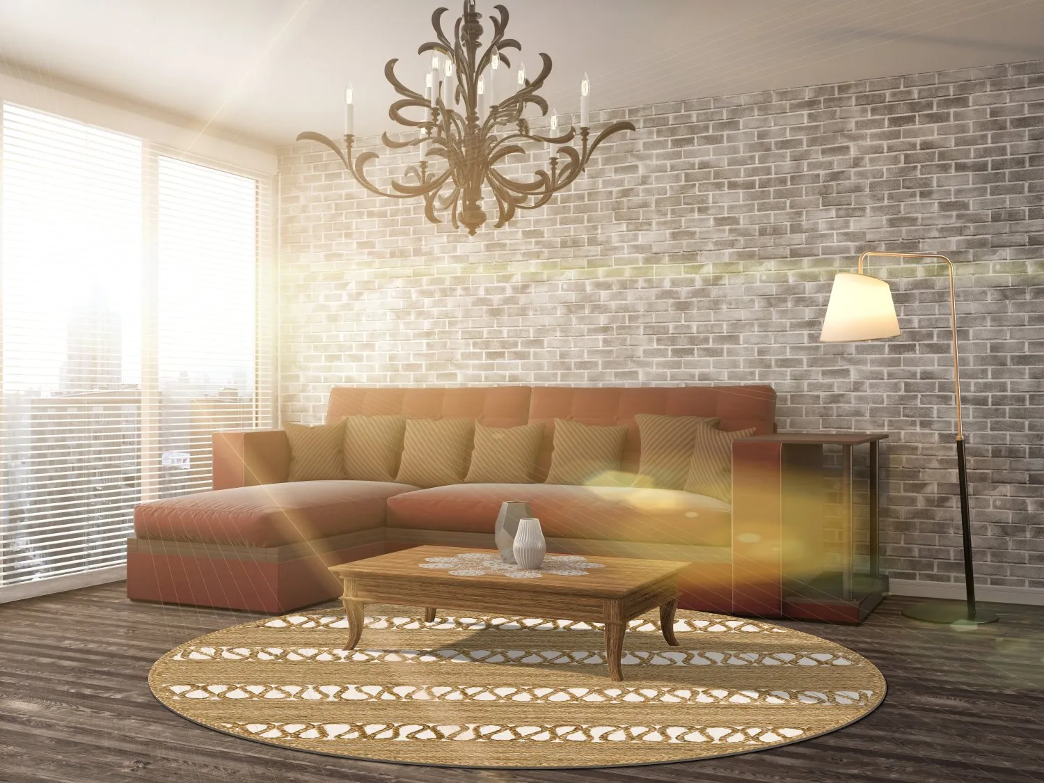 Rond vloerkleed - Levie (beige)