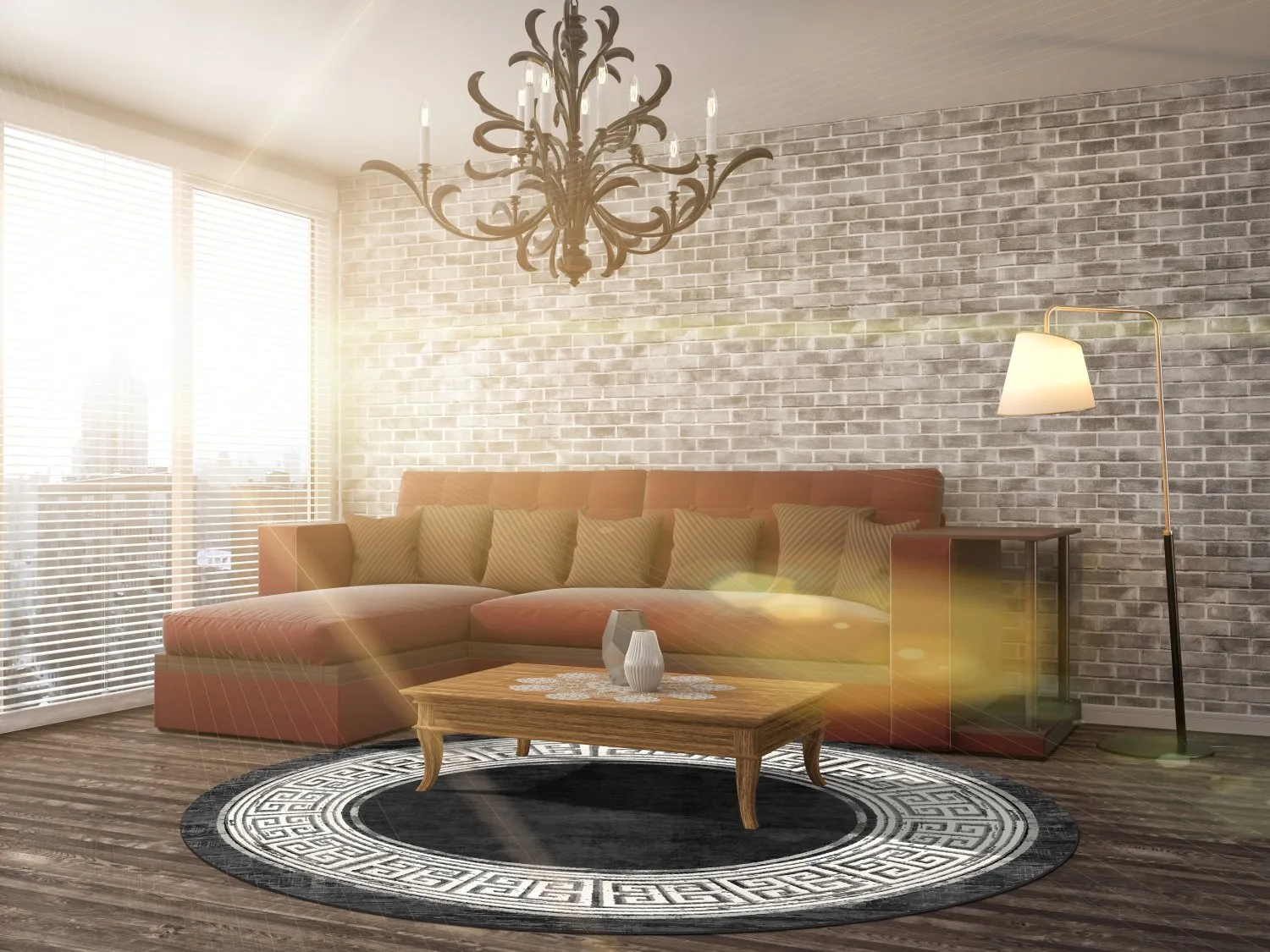 Rond vloerkleed - Tilos (zwart/wit)