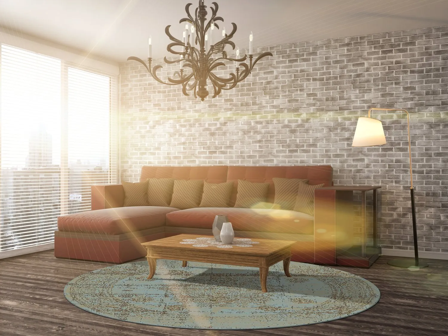 Rond vloerkleed - Peking Royal (turkoois)