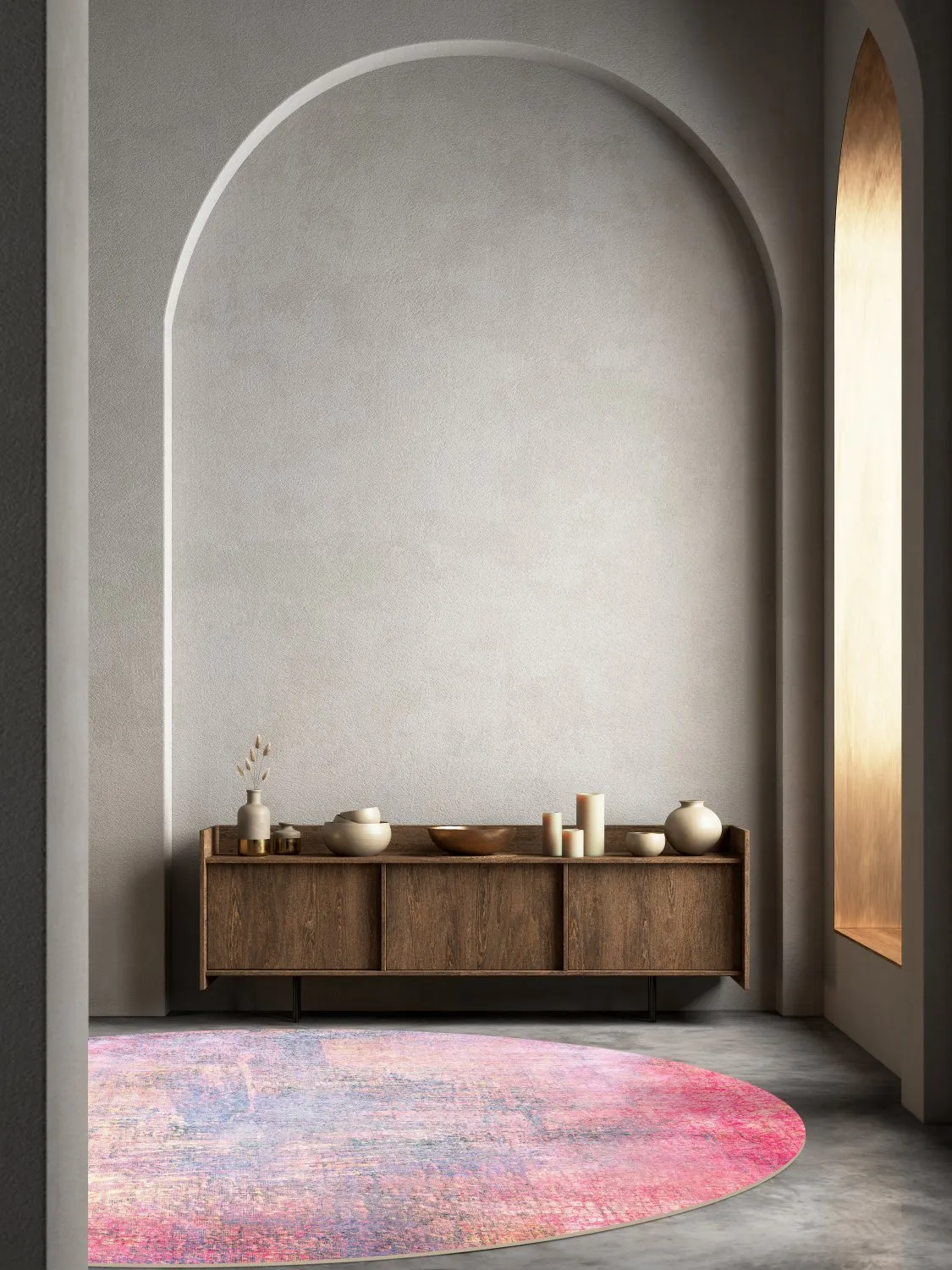 Rond vloerkleed - Perugia (roze)