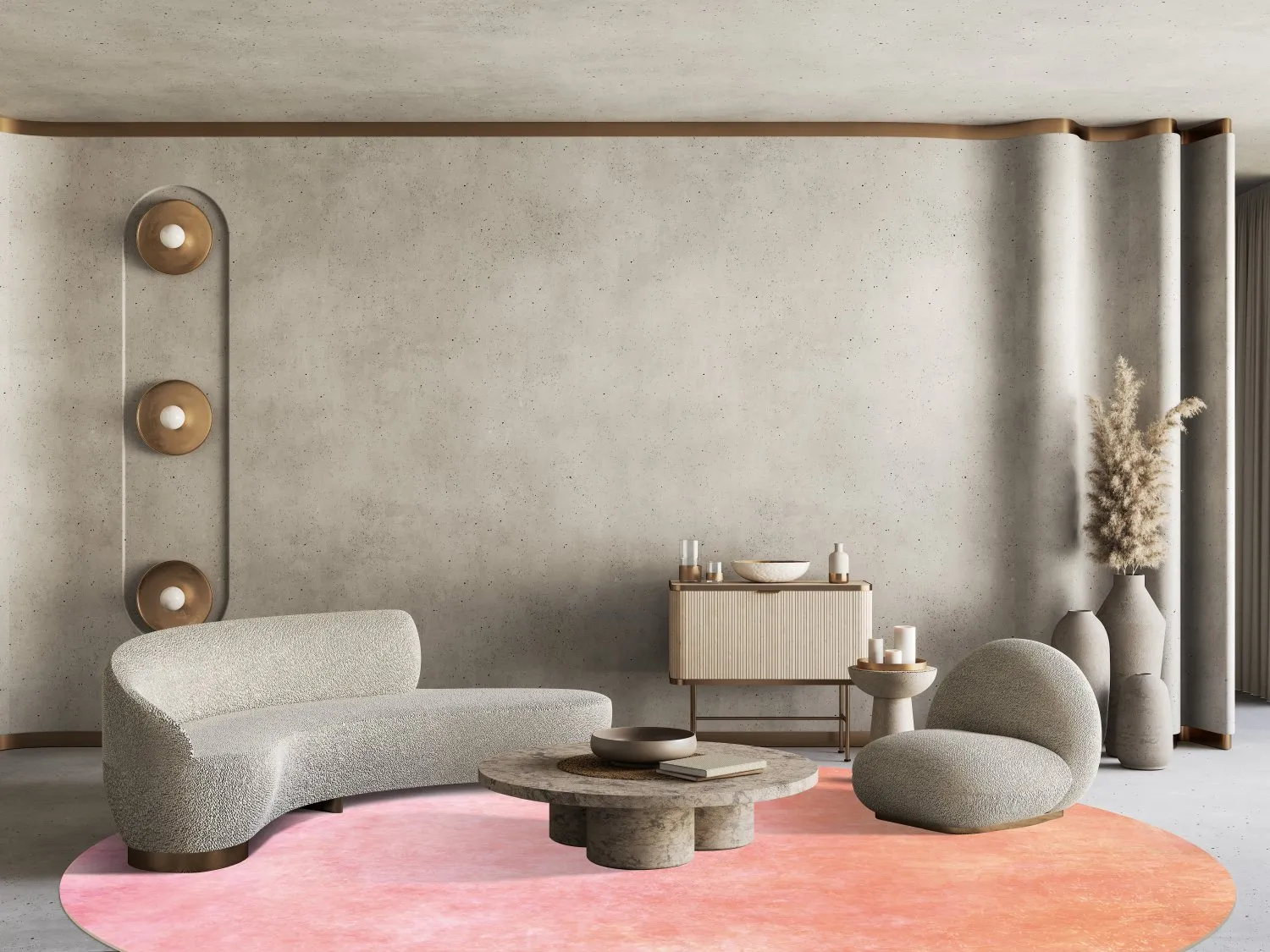 Rond vloerkleed - Baden (roze)