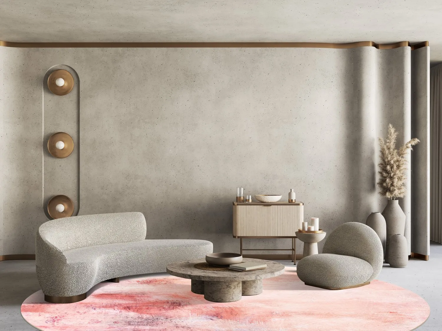 Rond vloerkleed - Nancy (roze)