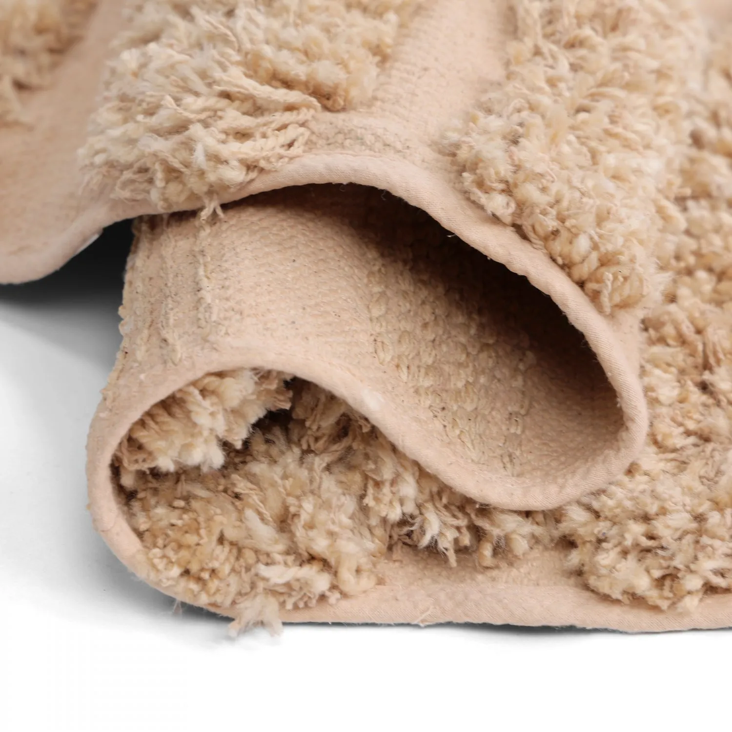 Rond vloerkleed - Cazorla Natural Cotton Shaggy (beige)