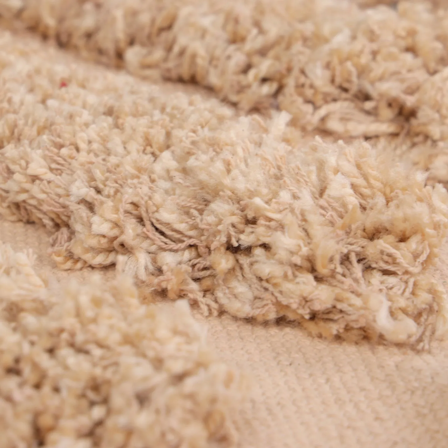 Rond vloerkleed - Cazorla Natural Cotton Shaggy (beige)