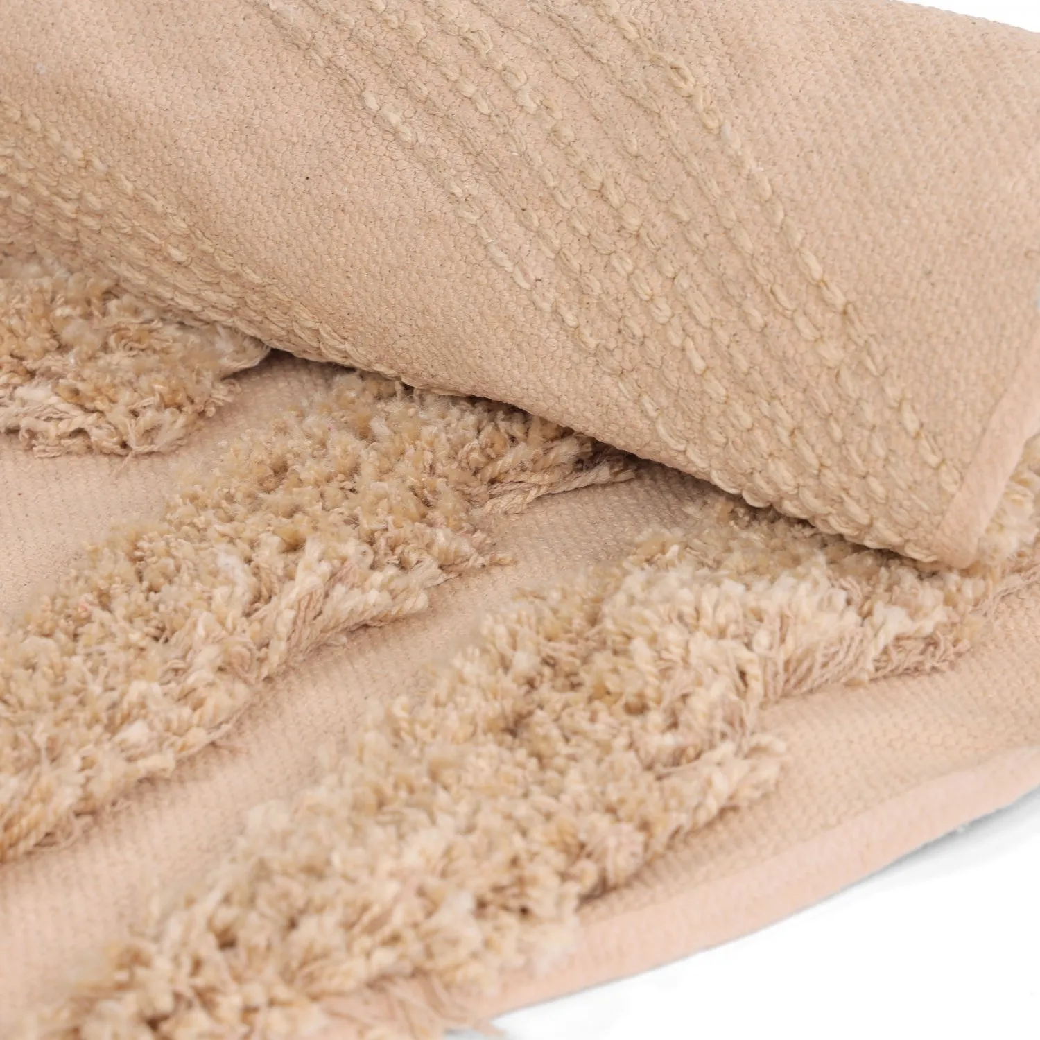 Rond vloerkleed - Cazorla Natural Cotton Shaggy (beige)