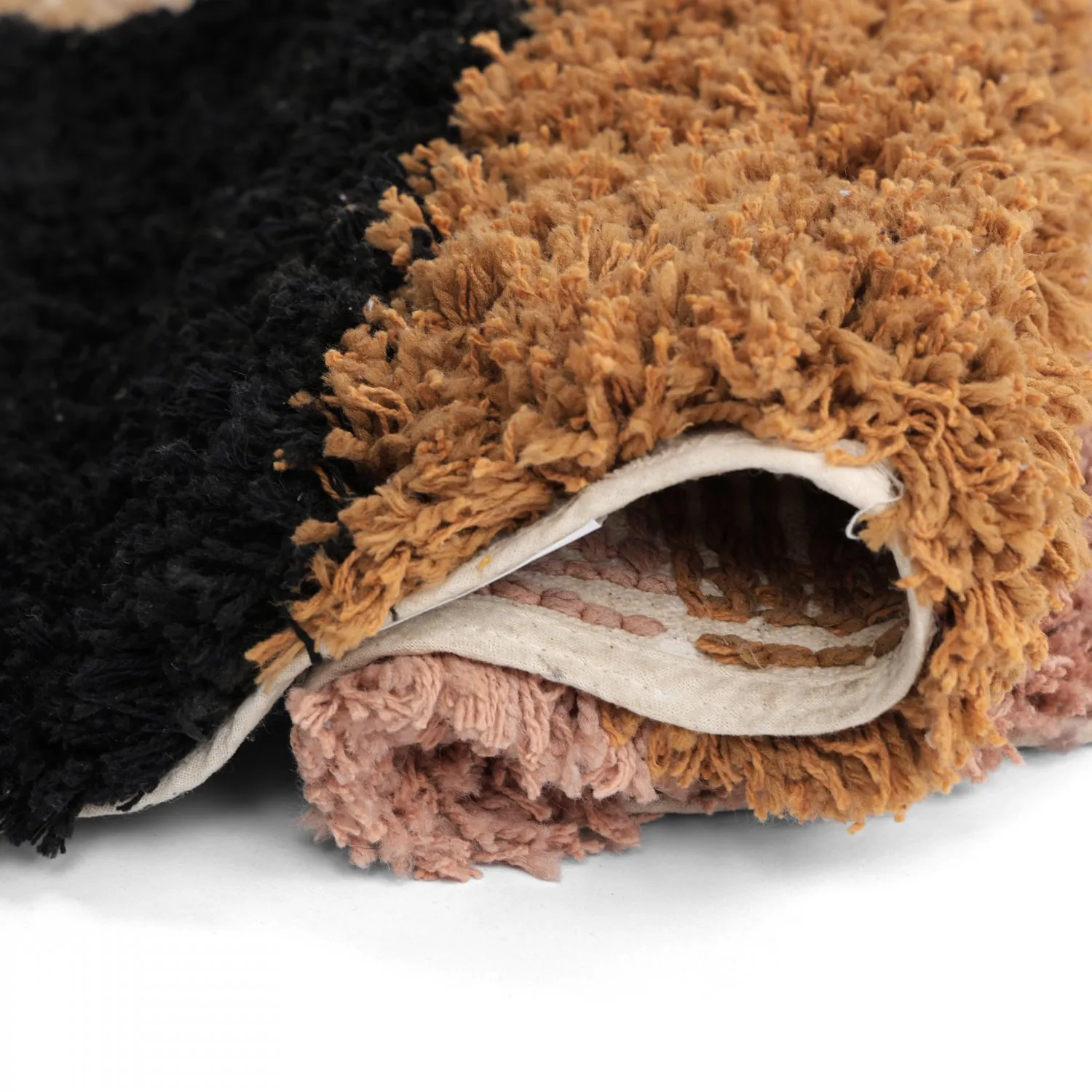 Rond vloerkleed - Cefalu Natural Cotton Shaggy (multi)