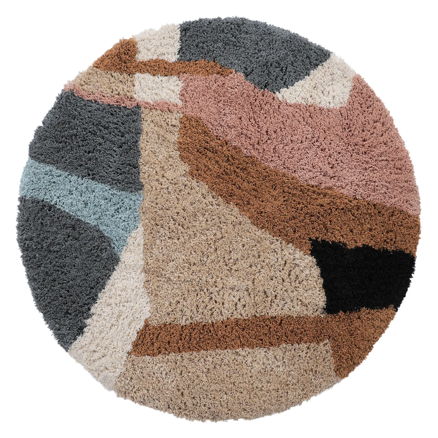 Rond vloerkleed - Cefalu Natural Cotton Shaggy (multi)