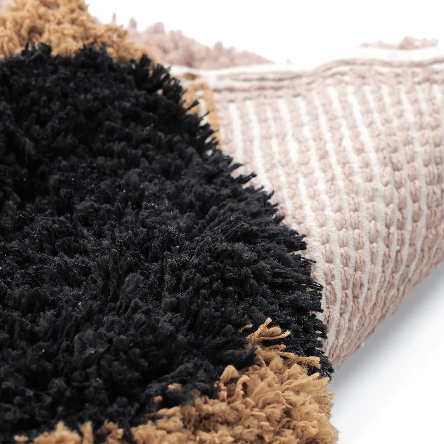 Rond vloerkleed - Cefalu Natural Cotton Shaggy (multi)