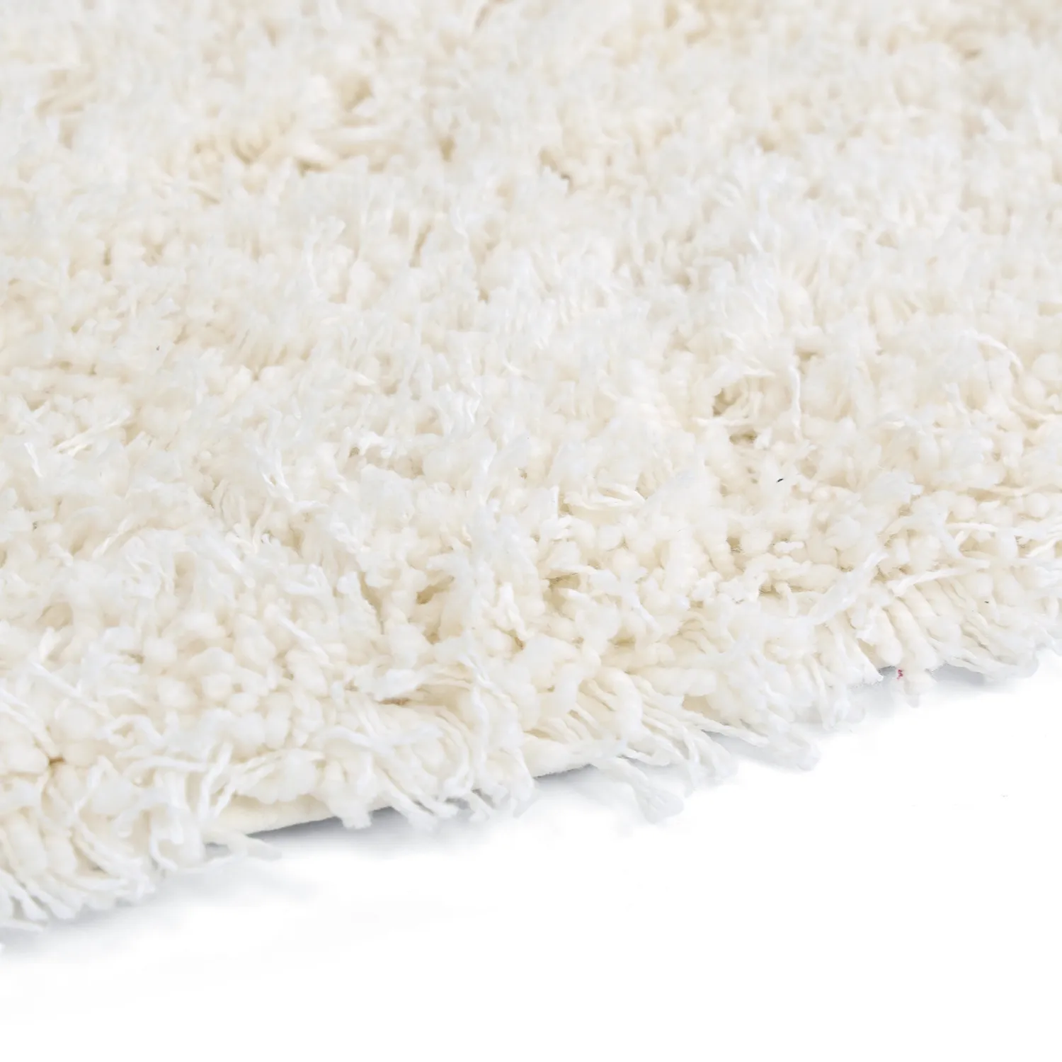 Rond vloerkleed - Lindos Natural Cotton Shaggy (wit)