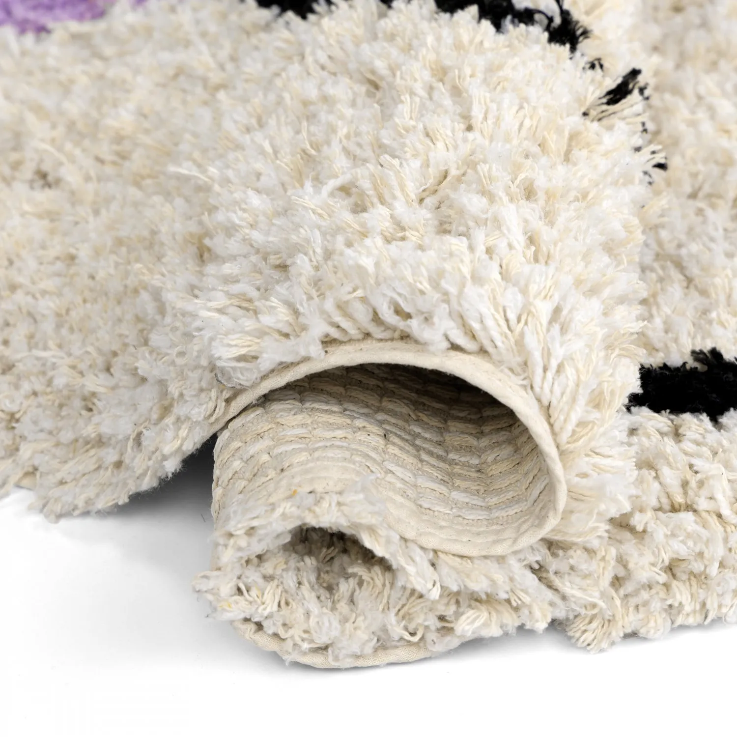 Ronde vloerkleden - Londa Natural Cotton Shaggy (multi)